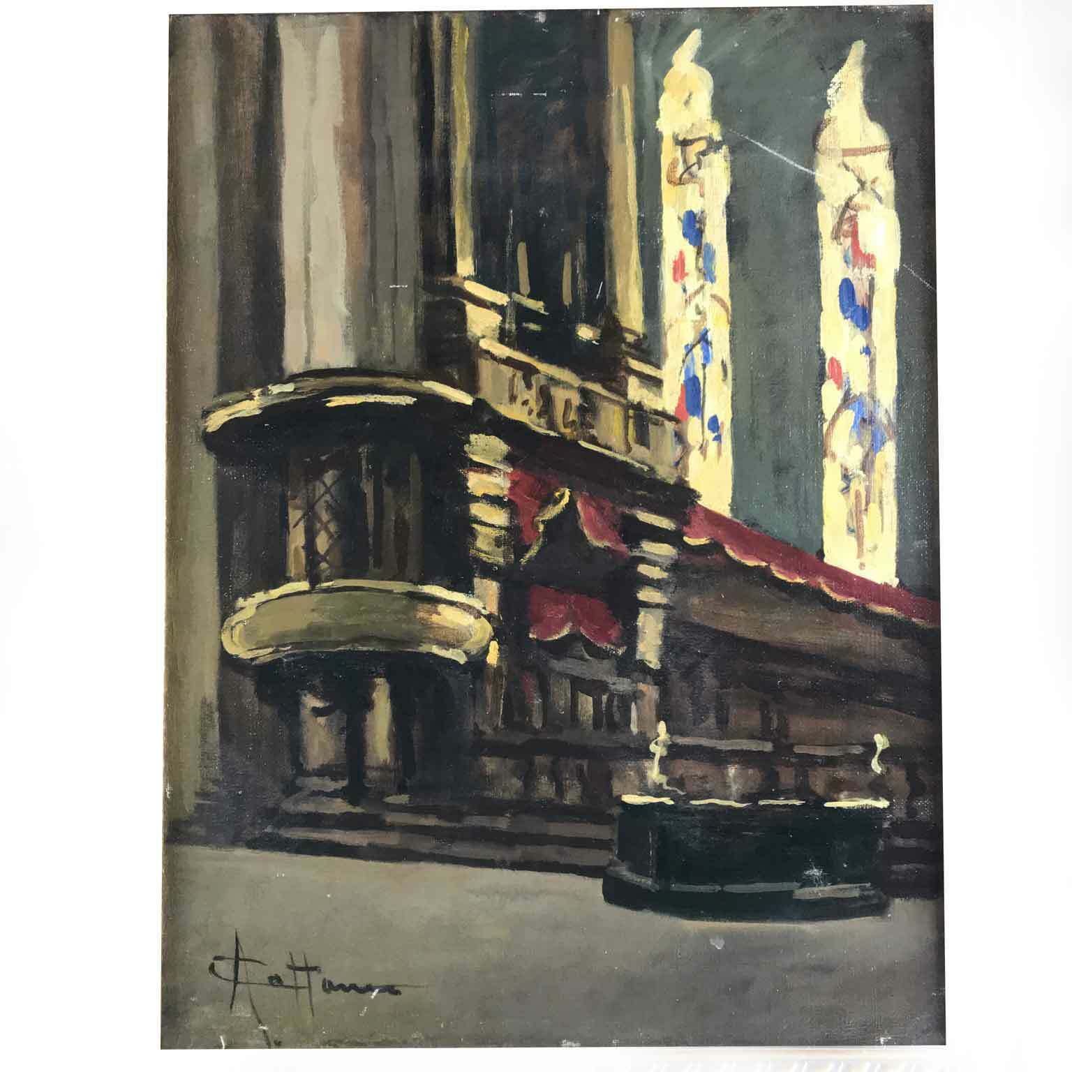 Achille Cattaneo Interior Of Church photo furniture