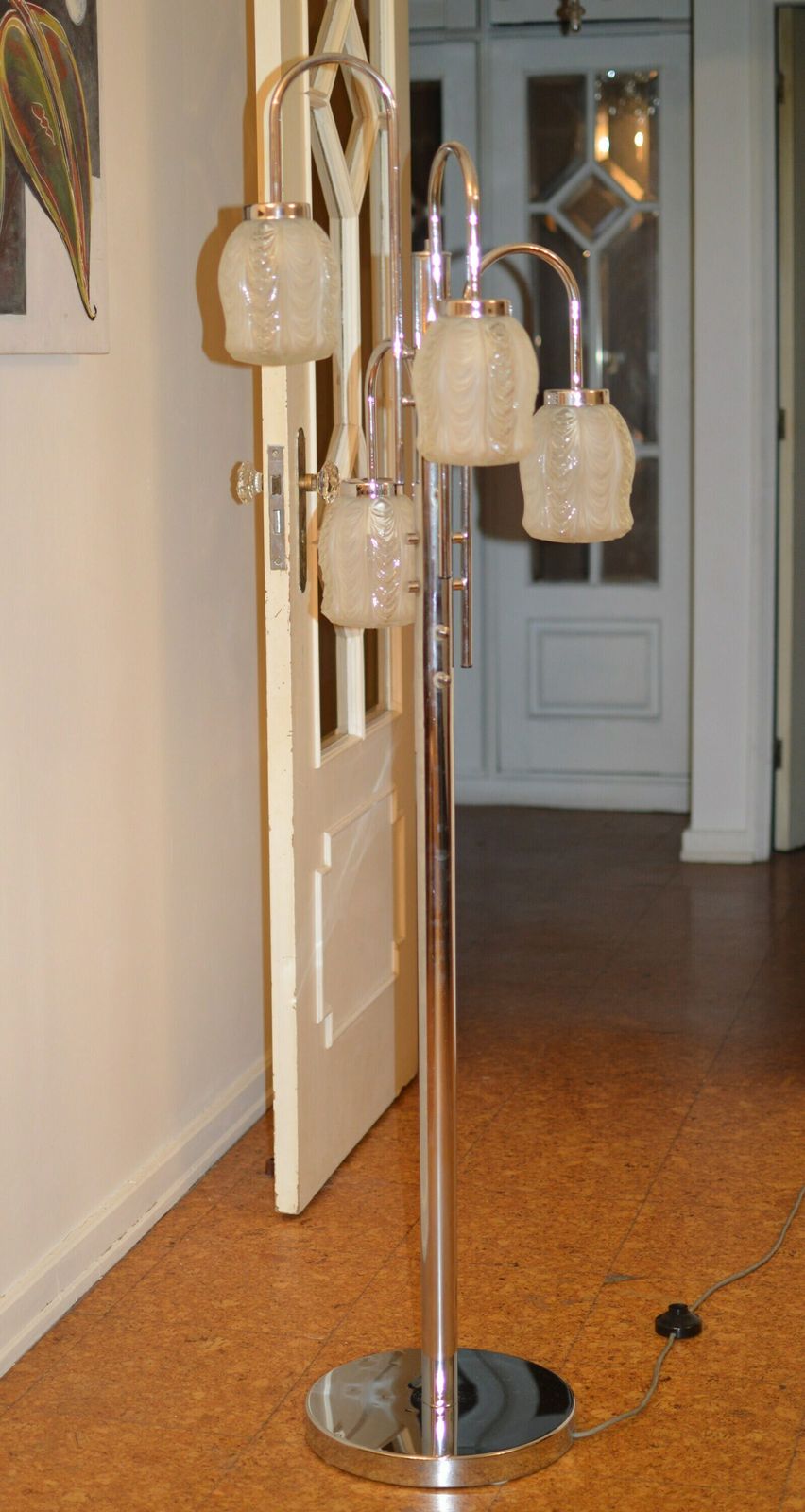 Mid Century Vintage Floor Lamp. 1970 4 Light. Space Age Floor Lamp photo for sale