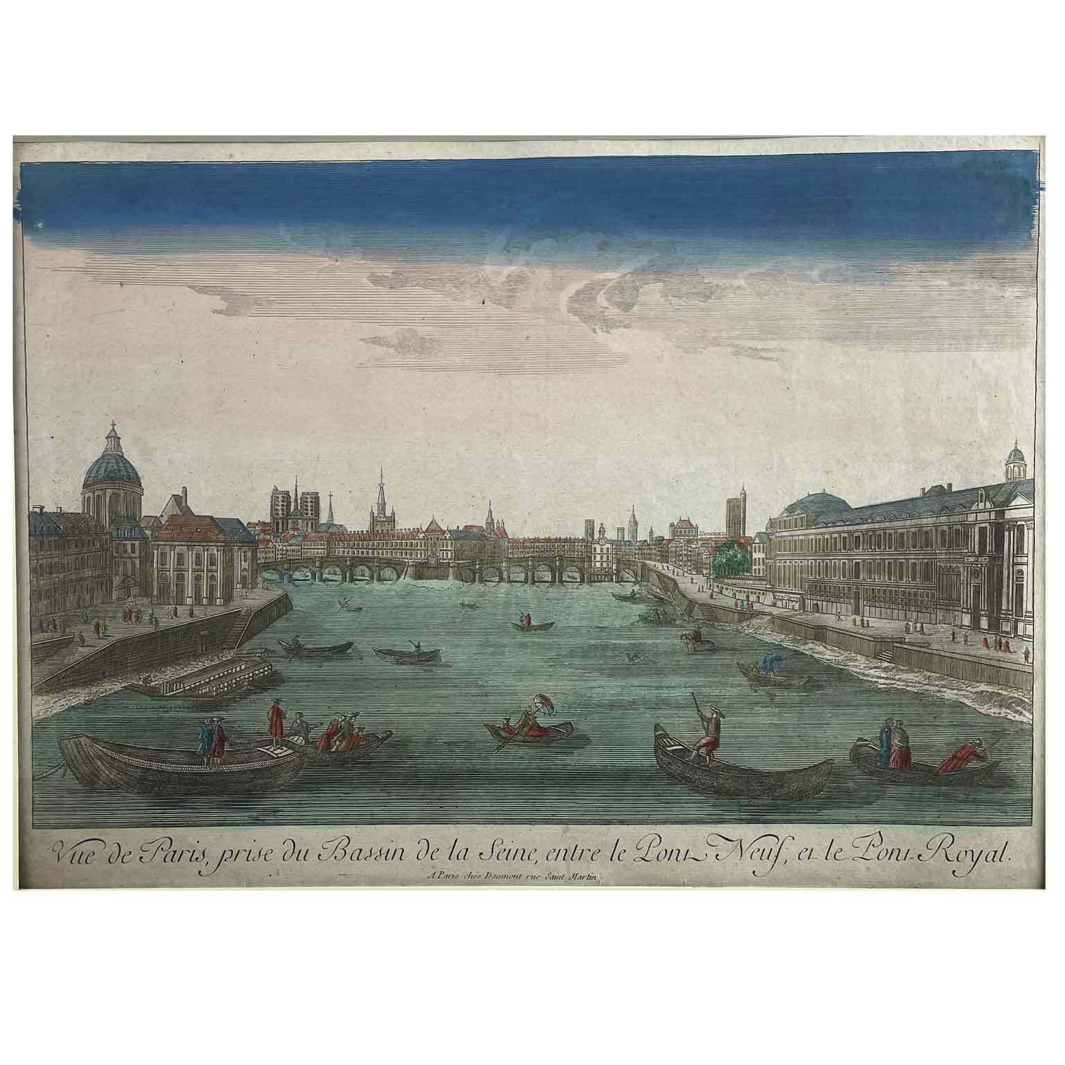 View Of The Seine In Paris Between Pont Neuf And Pont Royal, Late 1700s