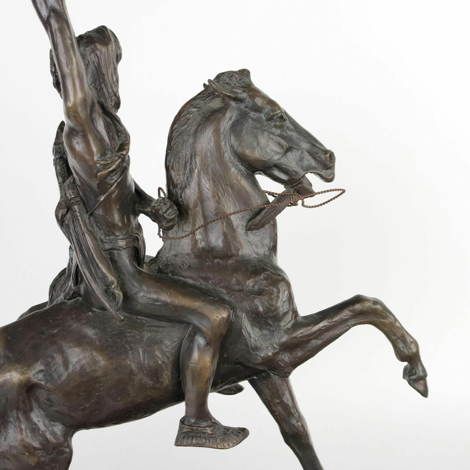 Ancient Sculpture The Triumph Copy From F. Remington '900 Bronze photo vintage