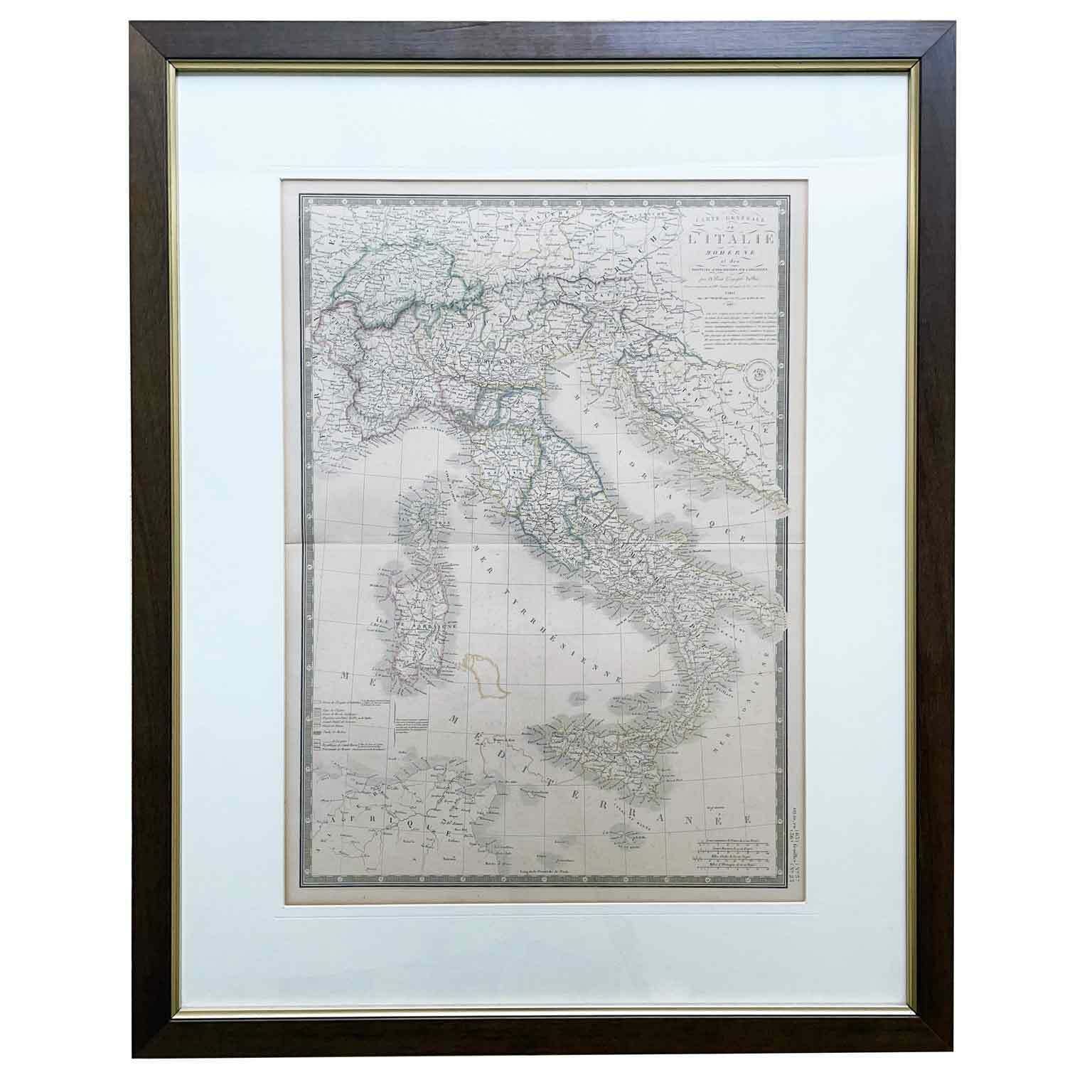 Adrien Brué Geographical Map Of Italy 1842 photo furniture