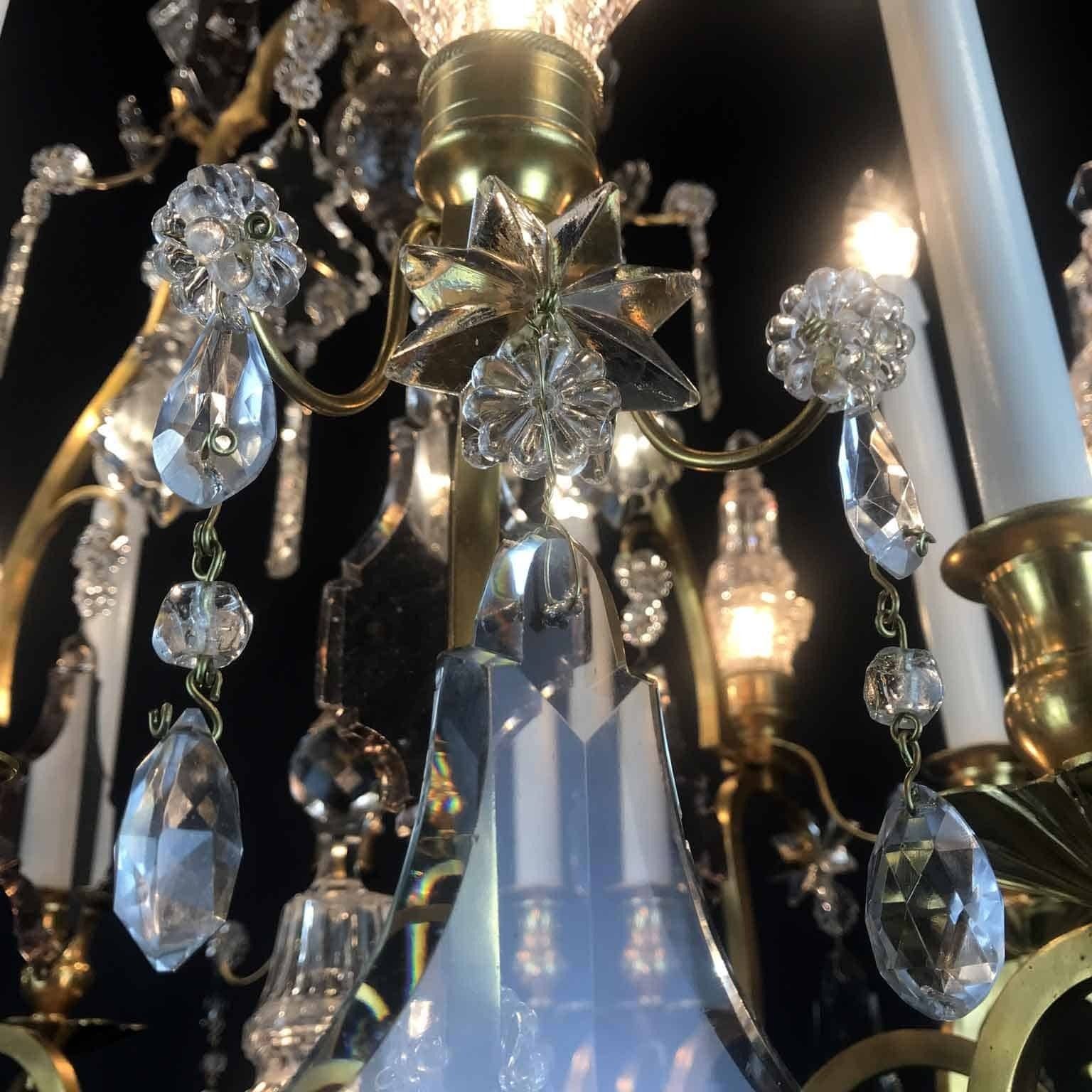 French Chandelier From The Early 1900s In Gilded Bronze And Crystal photo buy