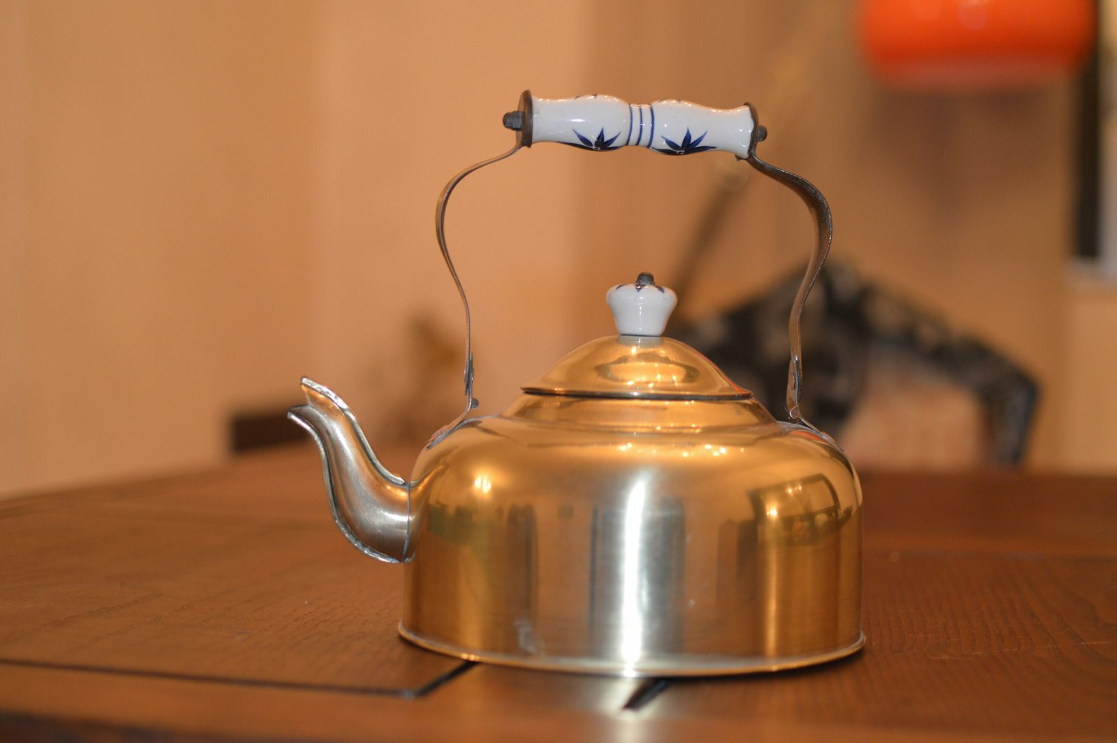 photo furniture Antique Hammered Copper Tea Kettle,. Nwve Used...