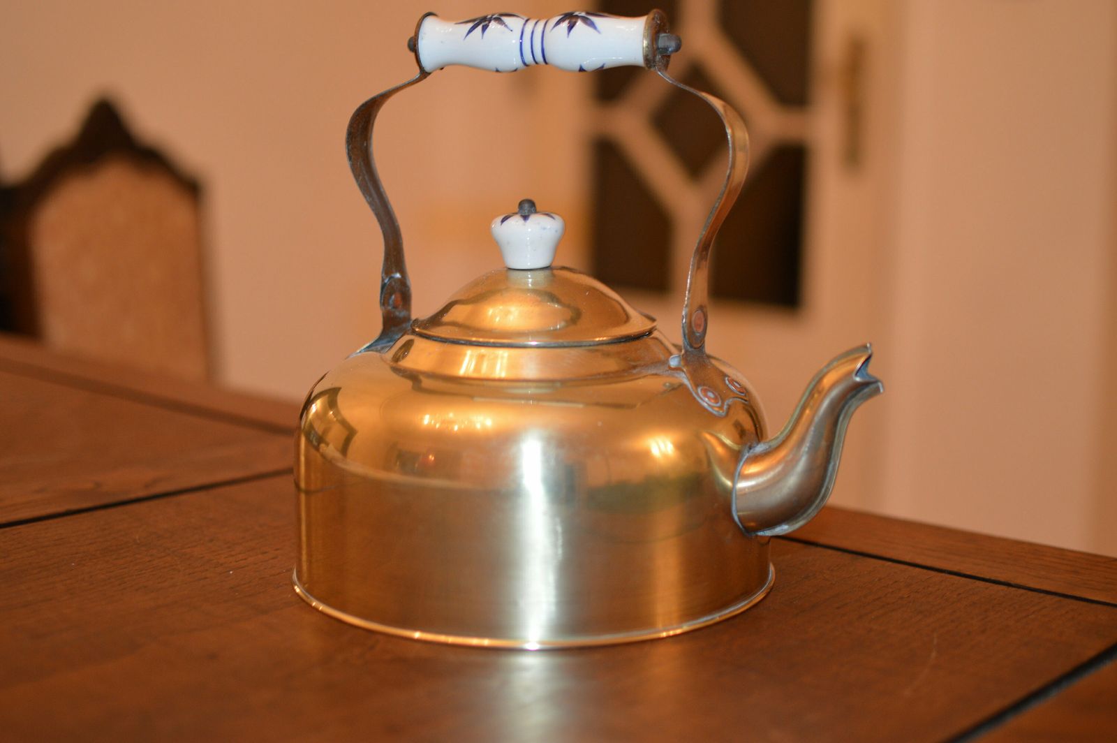 photo for sale Antique Hammered Copper Tea Kettle,. Nwve Used...