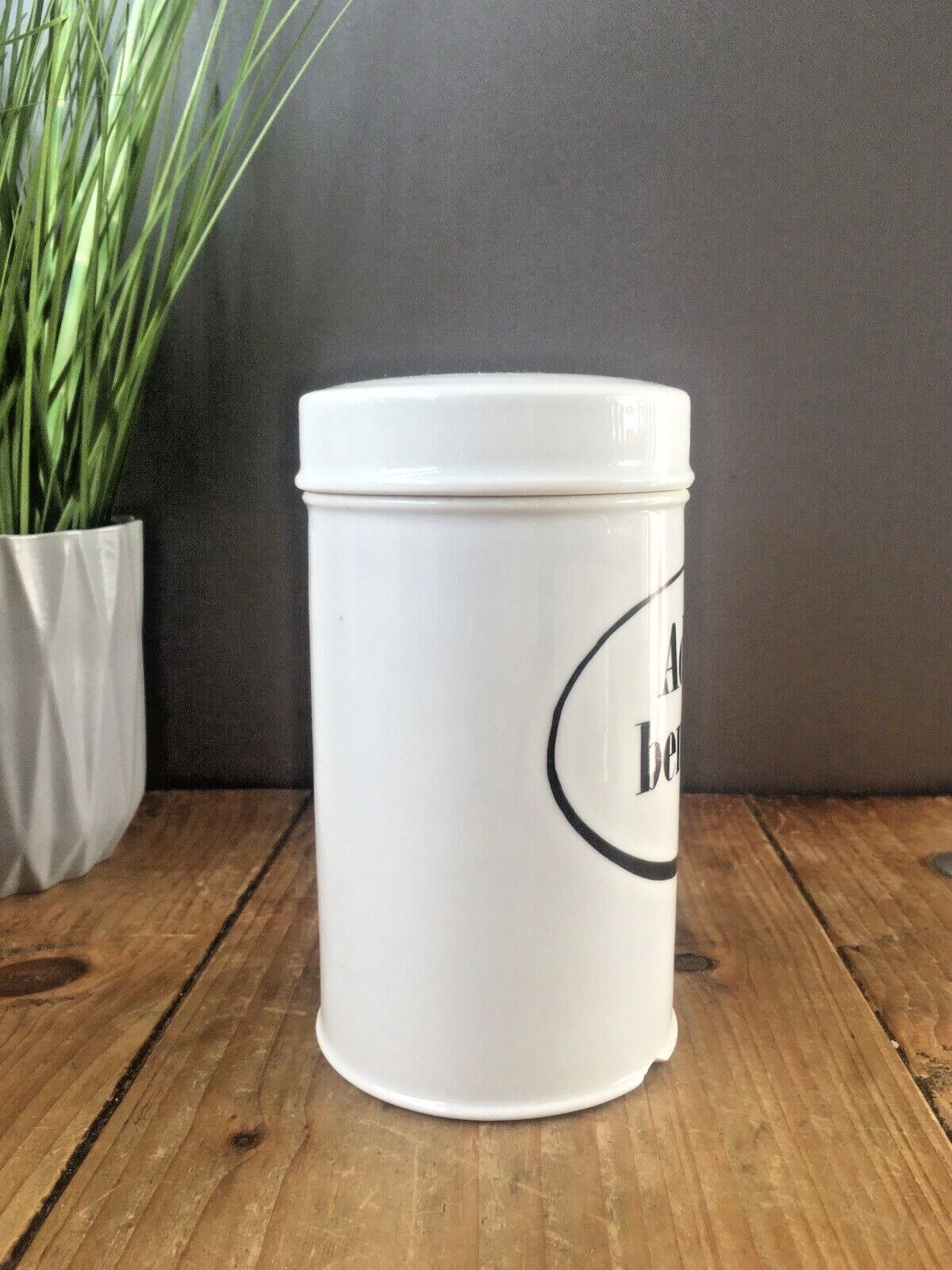 Rare Antique German Porcelain Adeps Benzoat Apothecary Pharmacy Chemist Jar Pot photo for sale