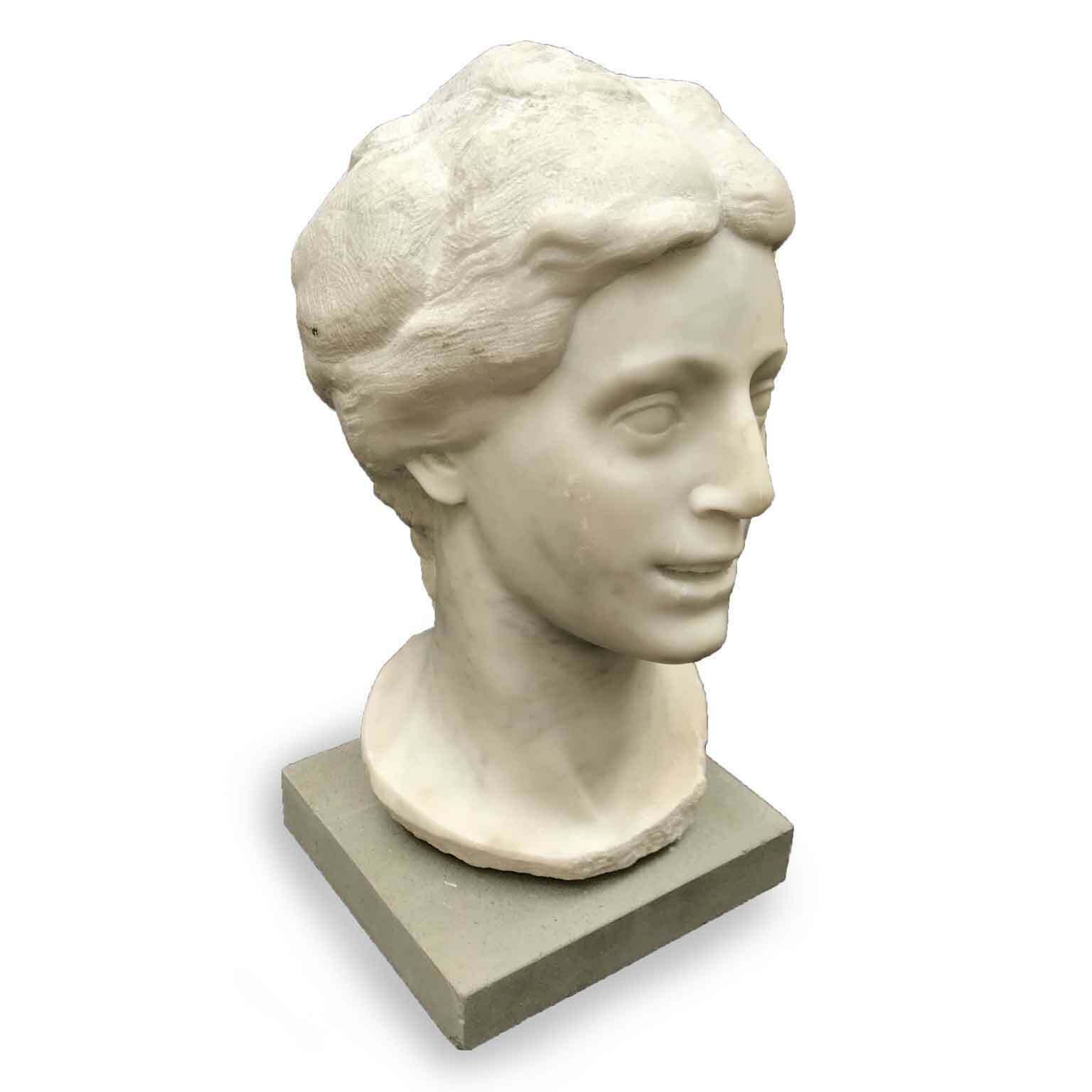 Aurelio Bossi Bust Of A Woman In White Marble photo Art