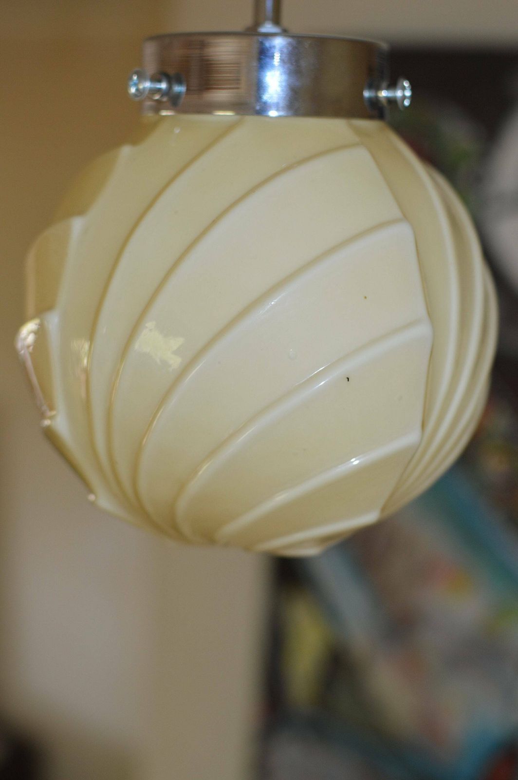Art Deco Bauhaus Suspension Lamp 1920/30. Opaline Glass photo furniture