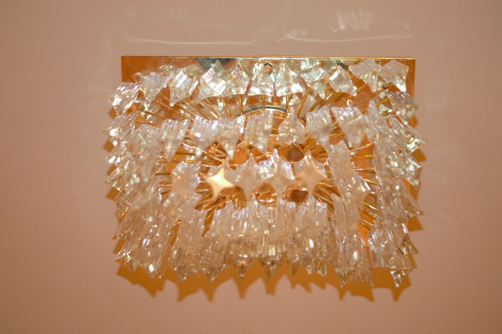 Murano Vintage Chandelier Mid Century Crystal. Venini Era 1960/70 48 Glass photo 486.0