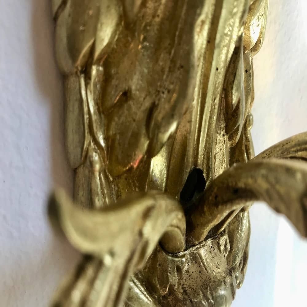 Pair Of Louis XVI Appliques In Gilt Bronze photo vintage