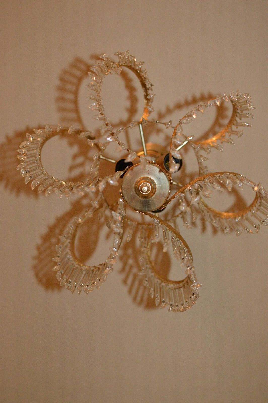 Chandelier Mid Century Crystal. Venini Era 1960/70 photo vintage