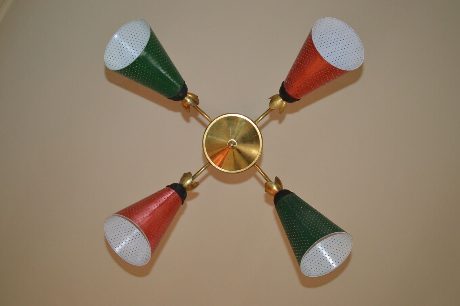 Vintage French Chandelier Perforated Cardboard. Early XX. Rare:) photo for sale