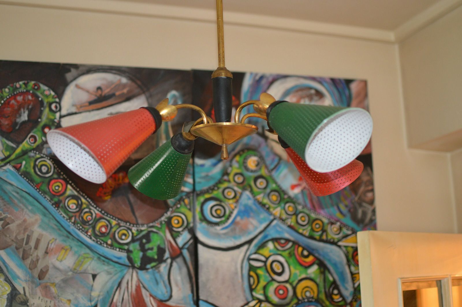 Vintage French Chandelier Perforated Cardboard. Early XX. Rare:) photo 324.0