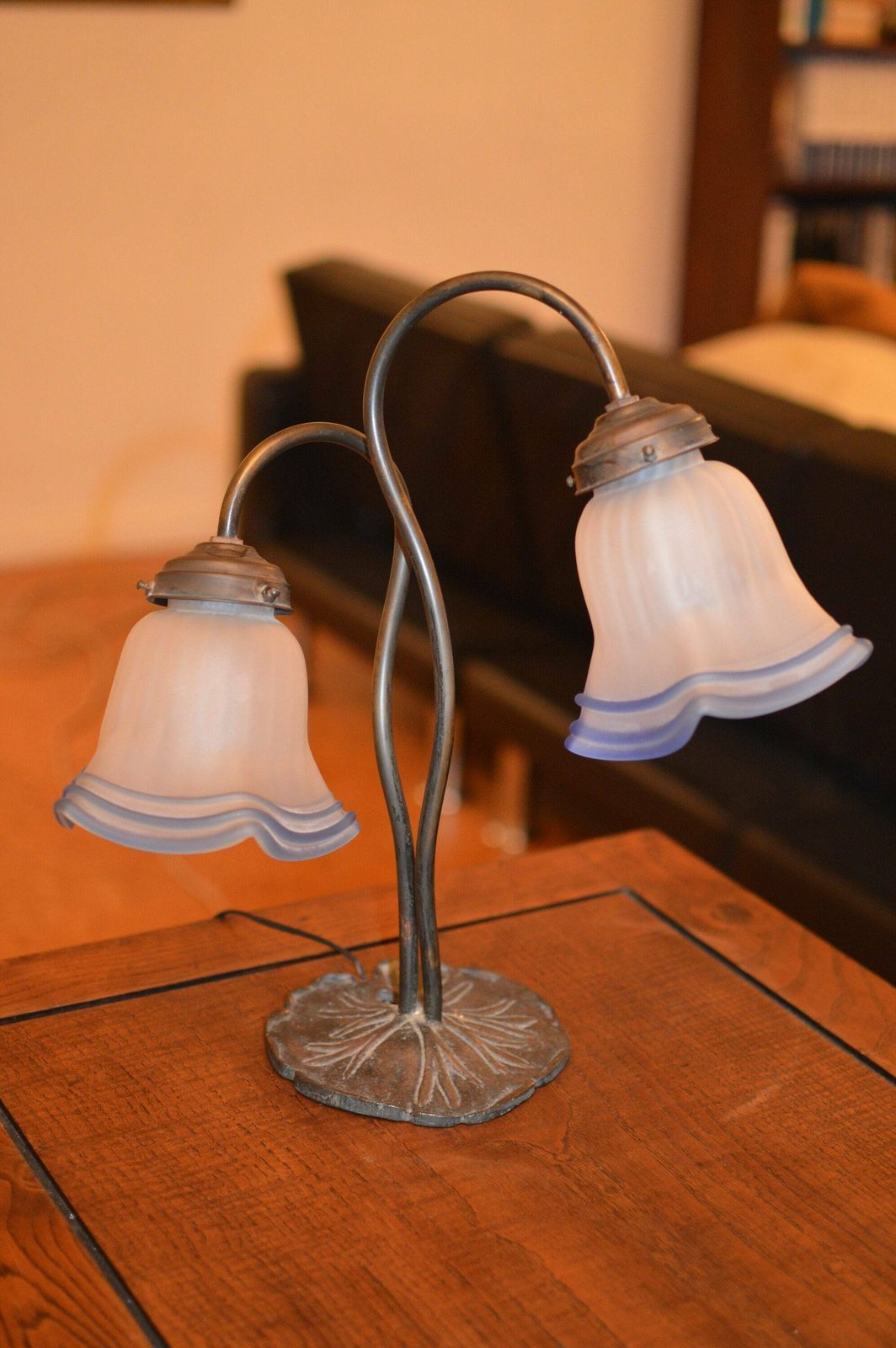 1 Of 2 Vintage Art Nouveau Table Lamp. Art Deco Table Lamp