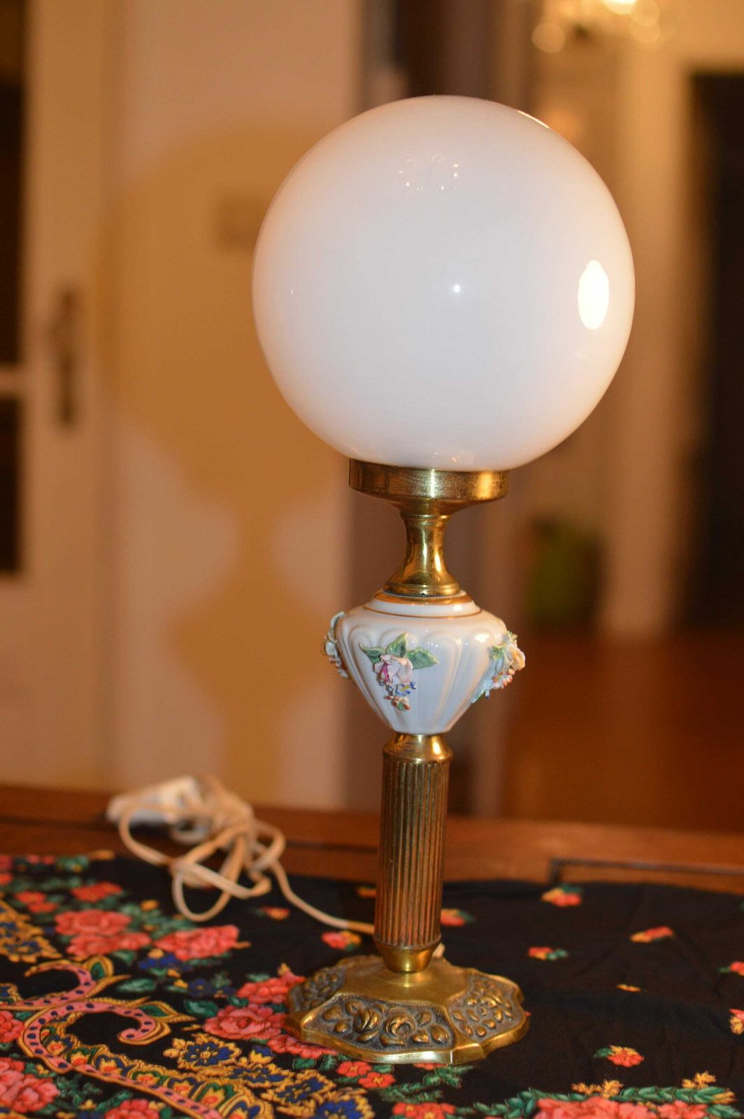 Pair Of 1960s Porcelain Lamps, Vintage photo vintage