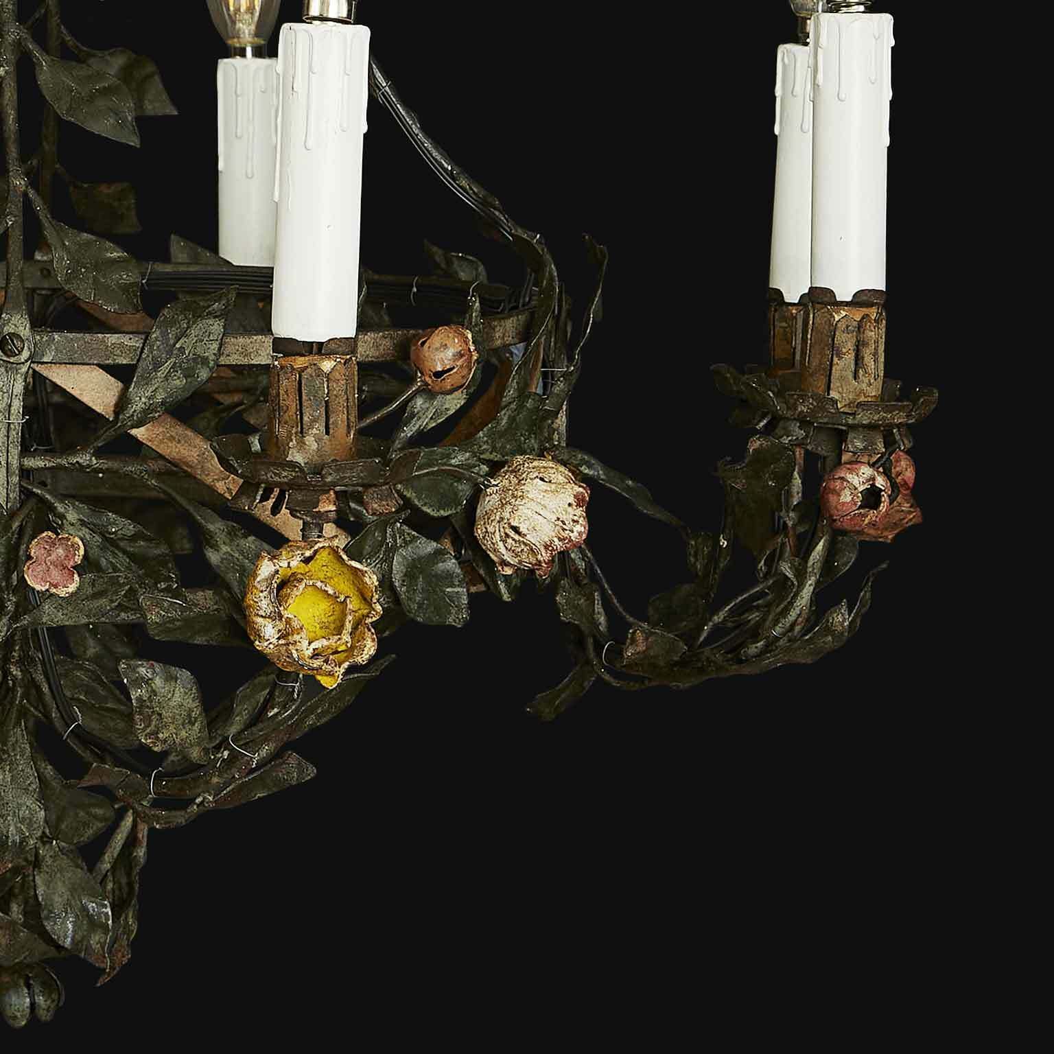 Floral Chandelier In Wrought Iron photo 1656.0