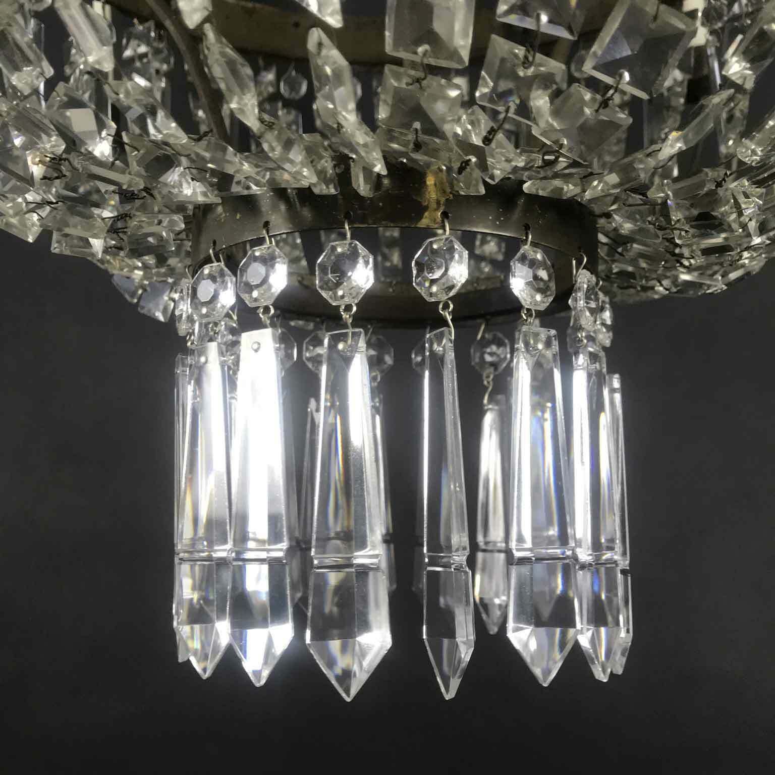 Empire Style Brass And Crystal Hot Air Balloon Chandelier photo vintage