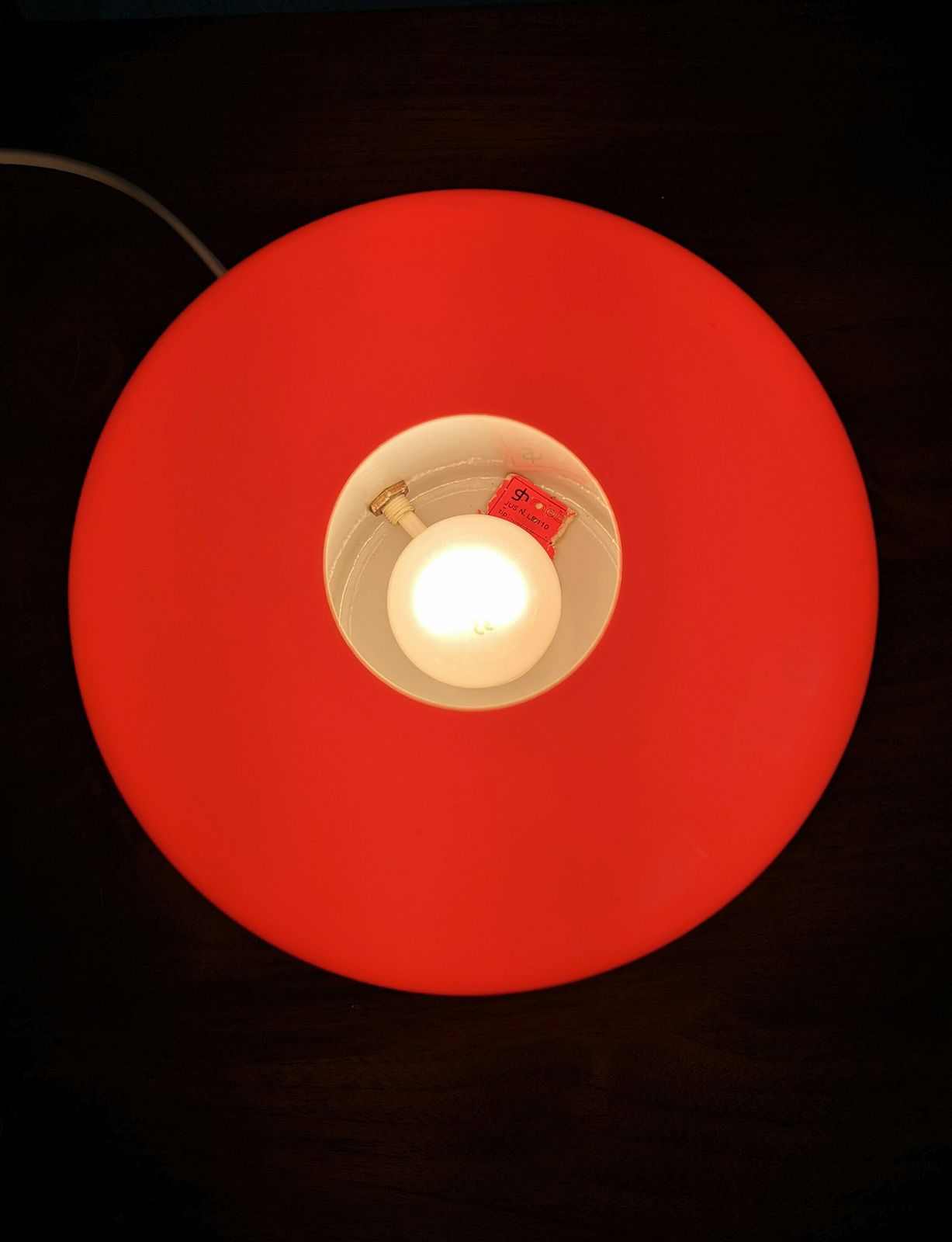 photo furniture Mid Century Orange Red Mushroom Table Lamp Designed By Harvey Guzzini Made By Meblo Yugoslavia Bedside Light Midcentury Modern
