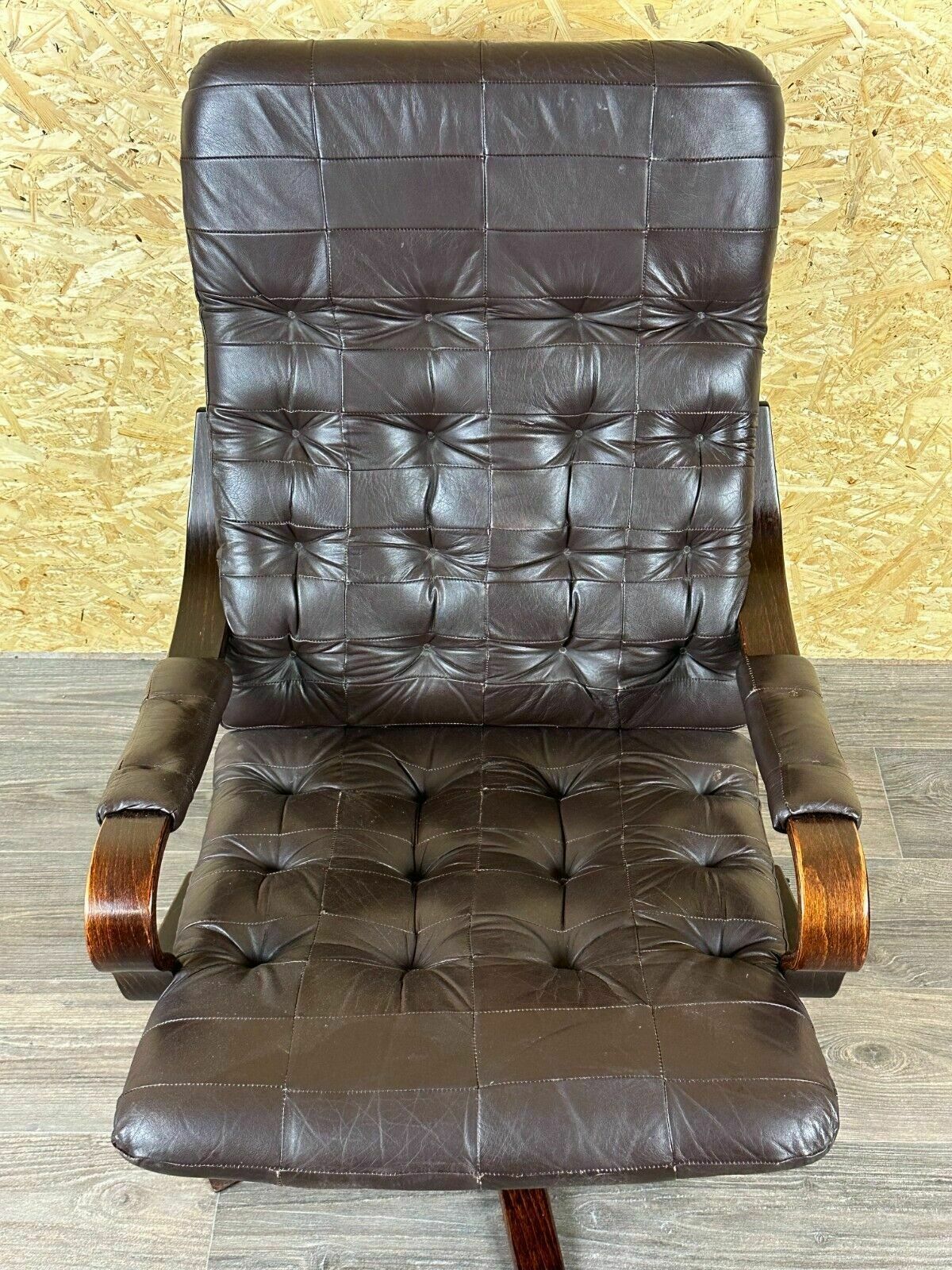 60er 70er Jahre Sessel Easy Chair Ledersessel Drehsessel Danish Modern Design photo vinterior
