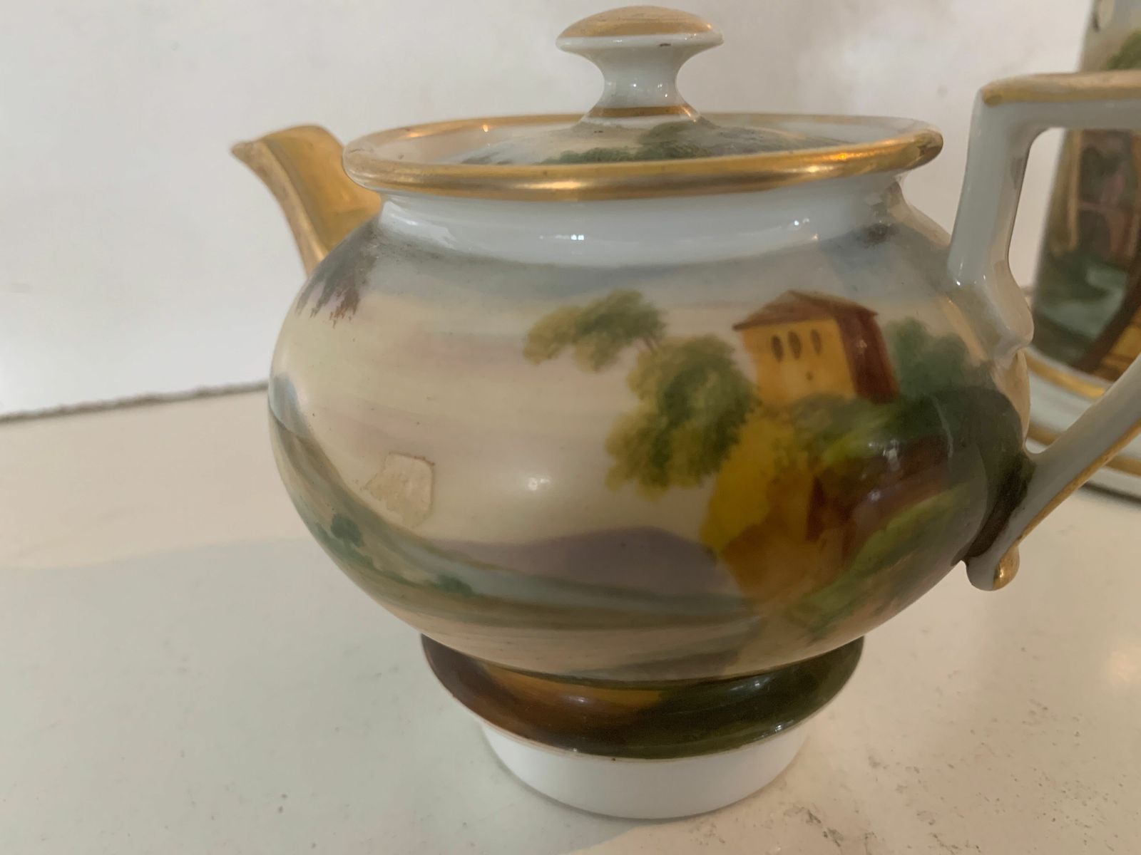 Teapot In Polychrome Porcelain "Old Paris" XIX Century photo furniture