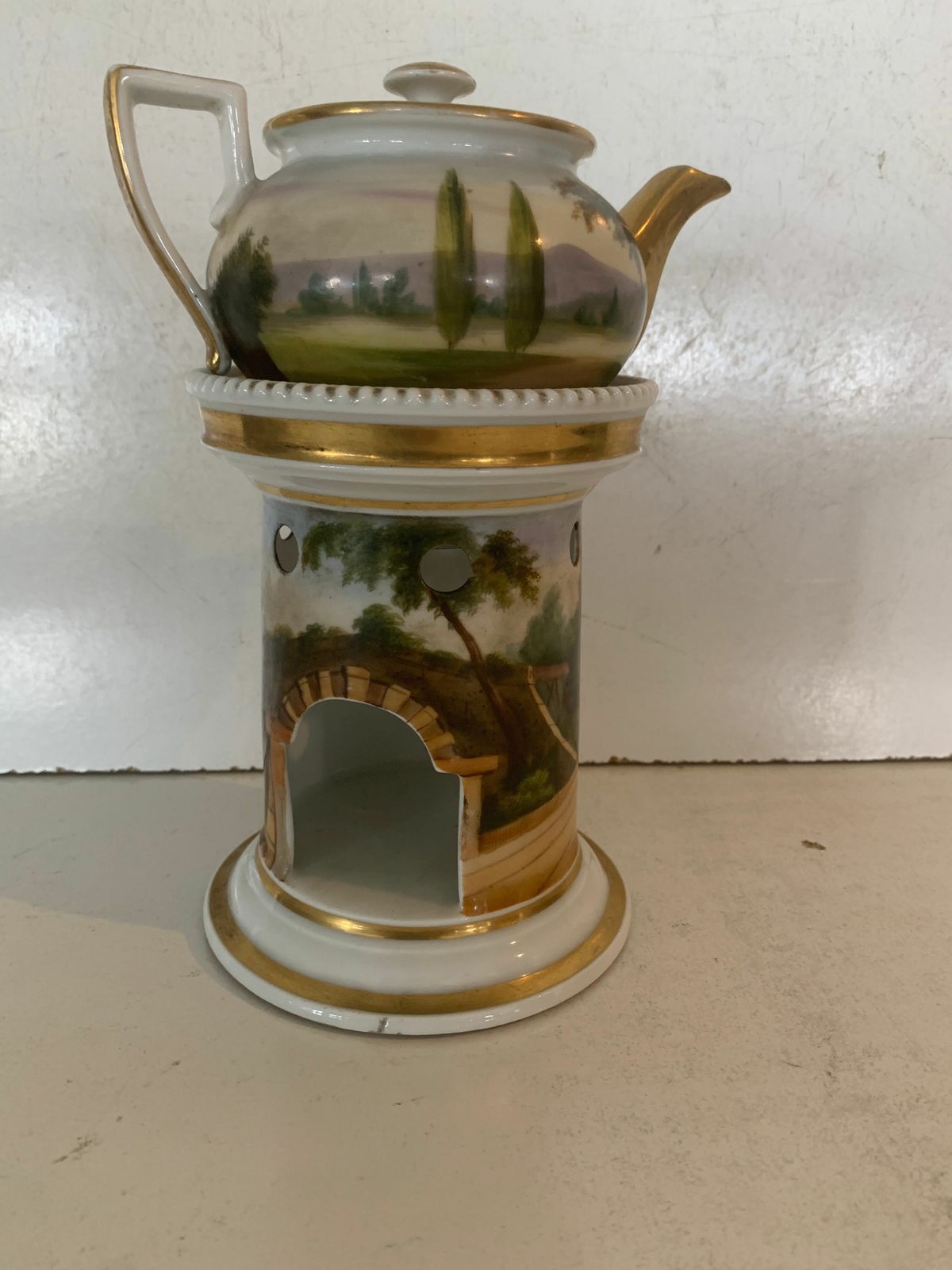 Teapot In Polychrome Porcelain "Old Paris" XIX Century photo 216.85