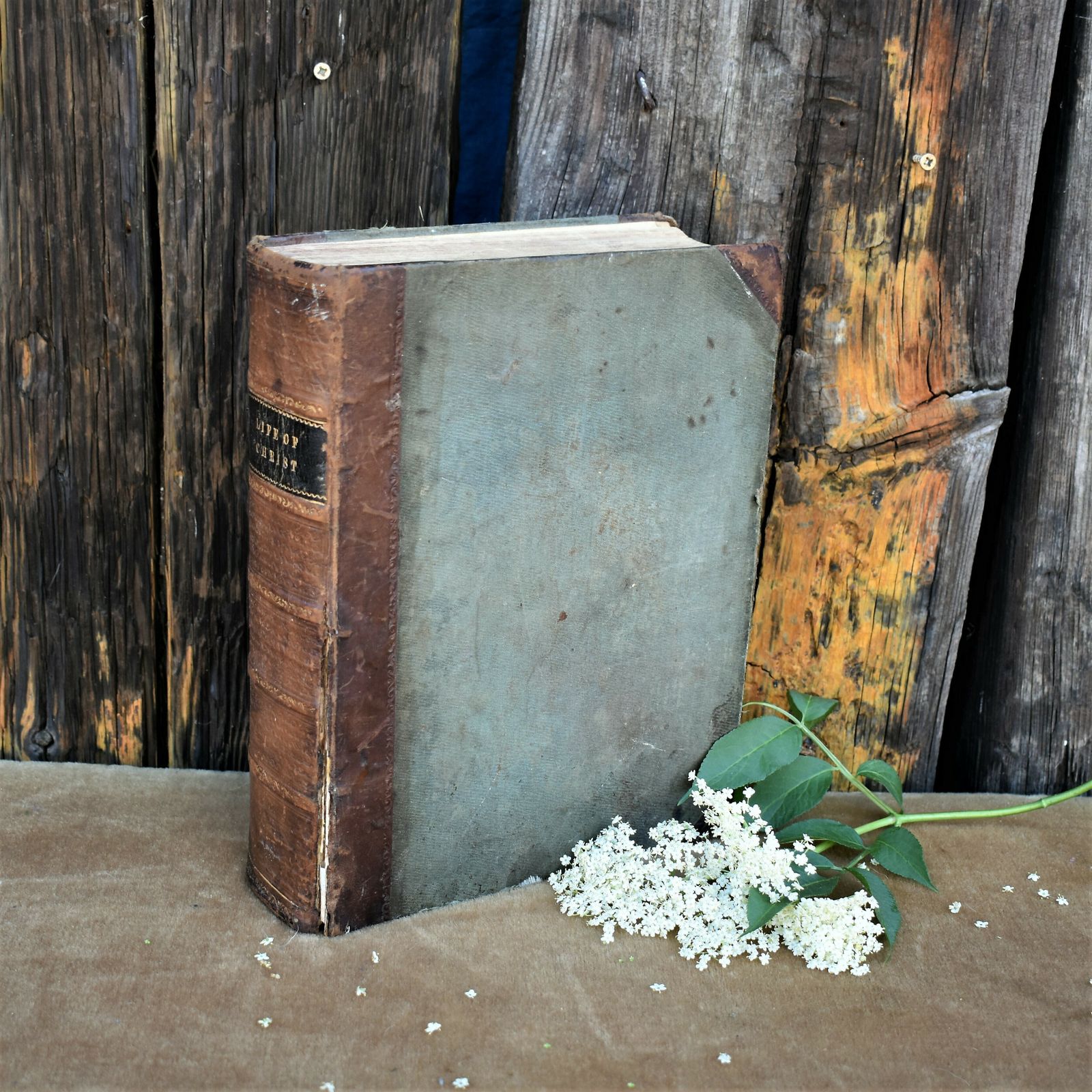 Home Decor Antique 1850s Life Of Christ Rev John Fleetwood Leather Book Lovely Inscription photo