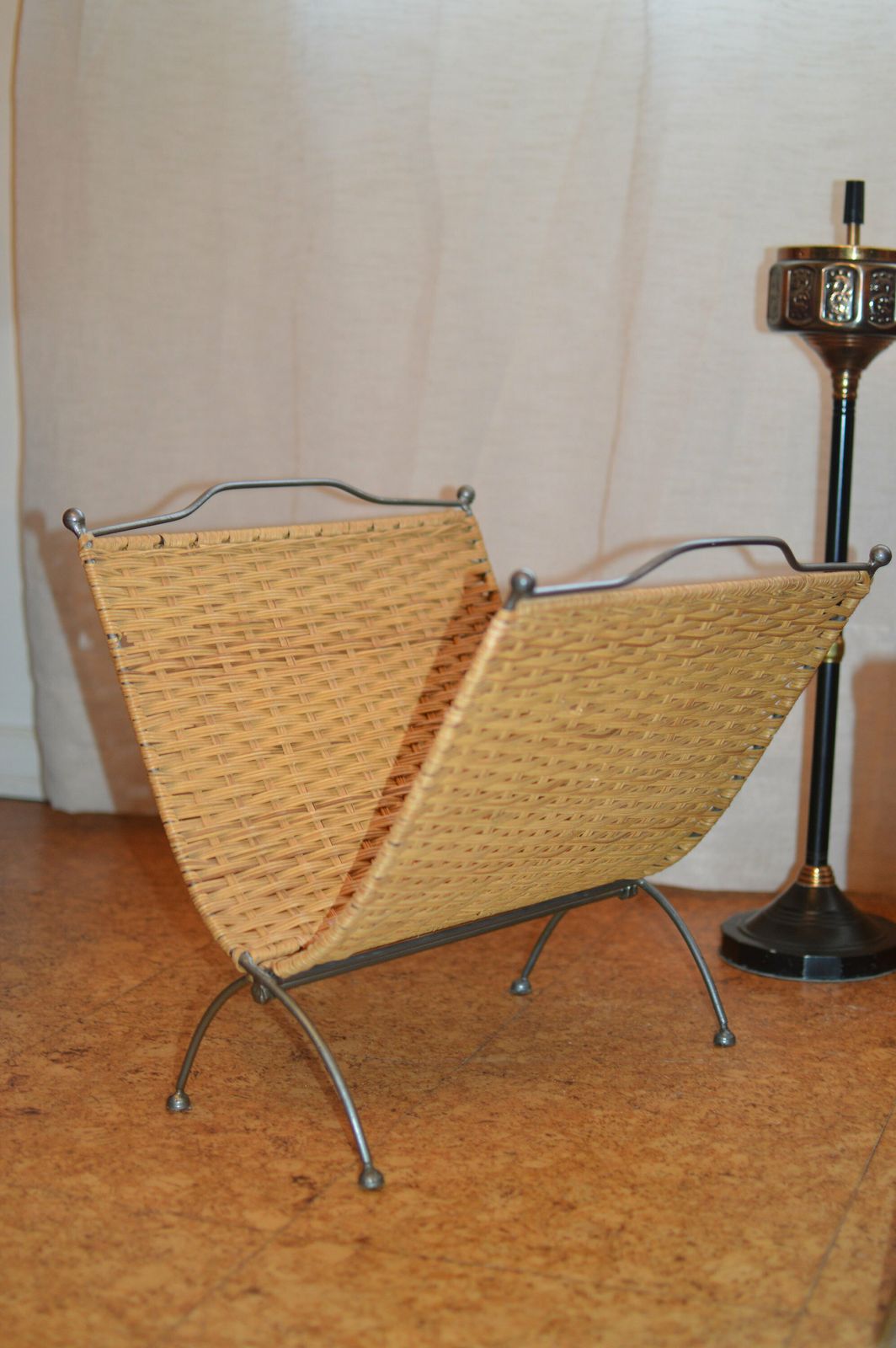 Wicker Magazine Rack / Vintage Magazine Holder / Sweet Vintage photo furniture