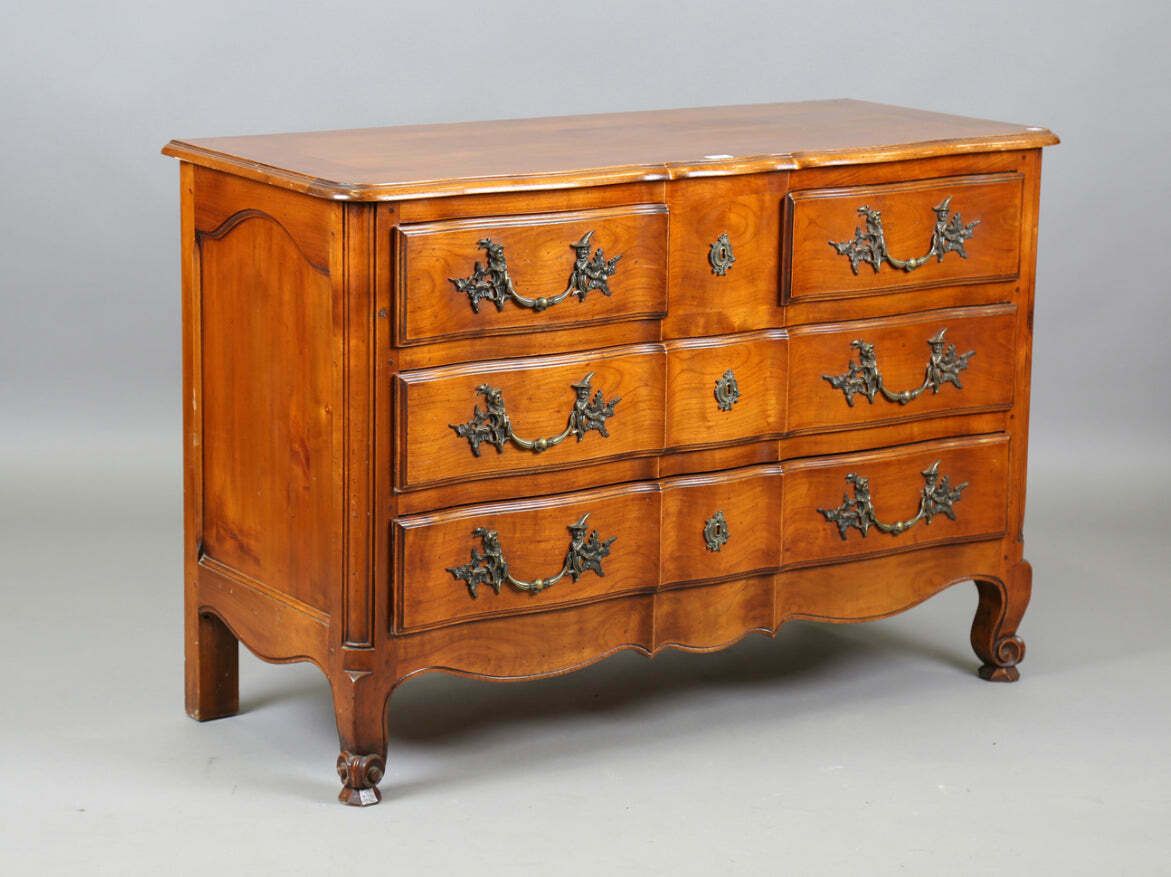 Beautiful Antique French Fruitwood Serpentine Commode Chest Of Drawers Circa 1890 photo for sale