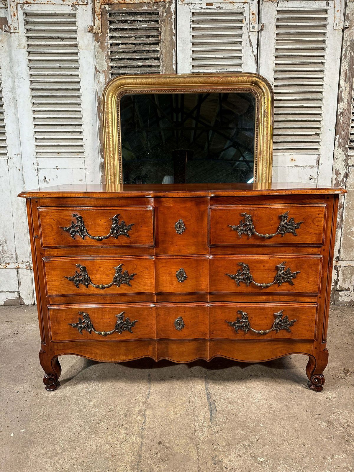 photo furniture Beautiful Antique French Fruitwood Serpentine Commode Chest Of Drawers Circa 1890