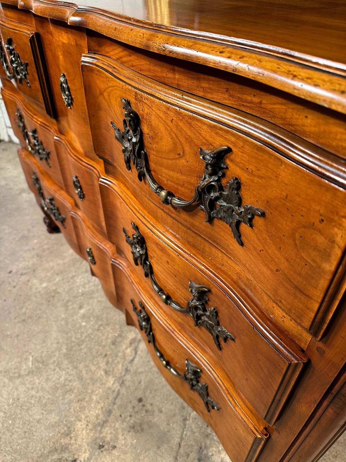 1050.0 Beautiful Antique French Fruitwood Serpentine Commode Chest Of Drawers Circa 1890 photo