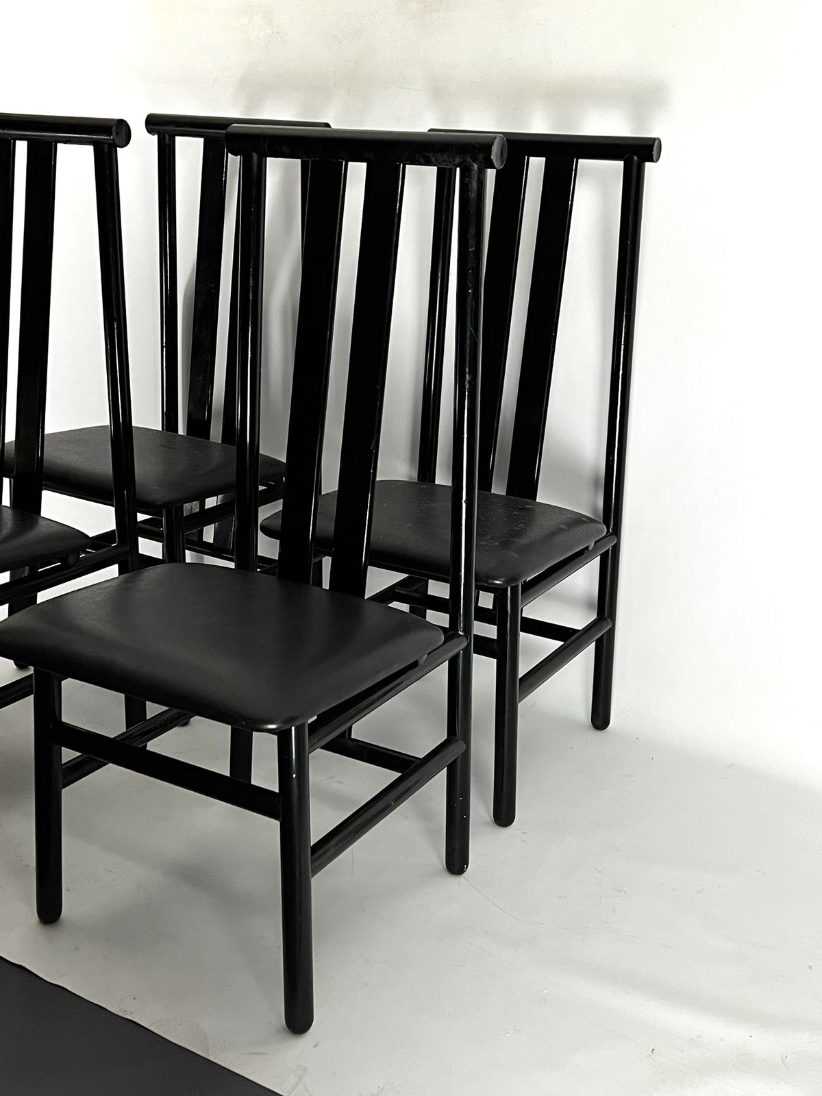 Mid Century Set Of Four Zea Dining Chairs By Annig Sarian For T70. Italy 1980s photo furniture