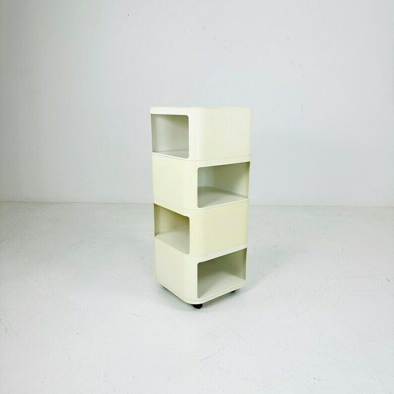 photo for sale Set Of 2 Componibili Square 4 Parts Serving Trolley By Anna Castelli For Kartell   Italy 1960s