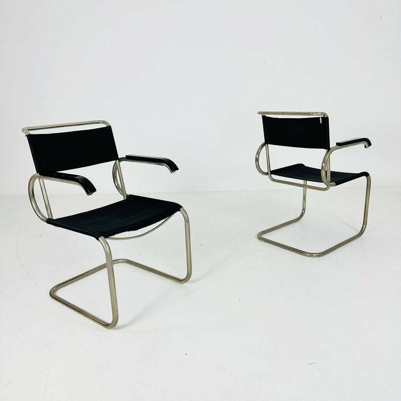 Set Of 2 Marcel Breuer Bauhaus Cantilever D40 Chais By Tecta 1960s photo vintage