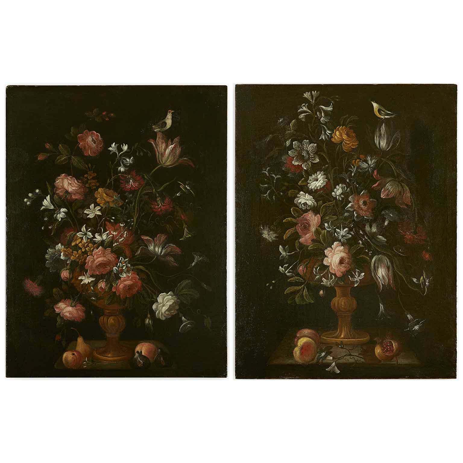 Pair Of Still Lifes Of Flowers From The 1600s