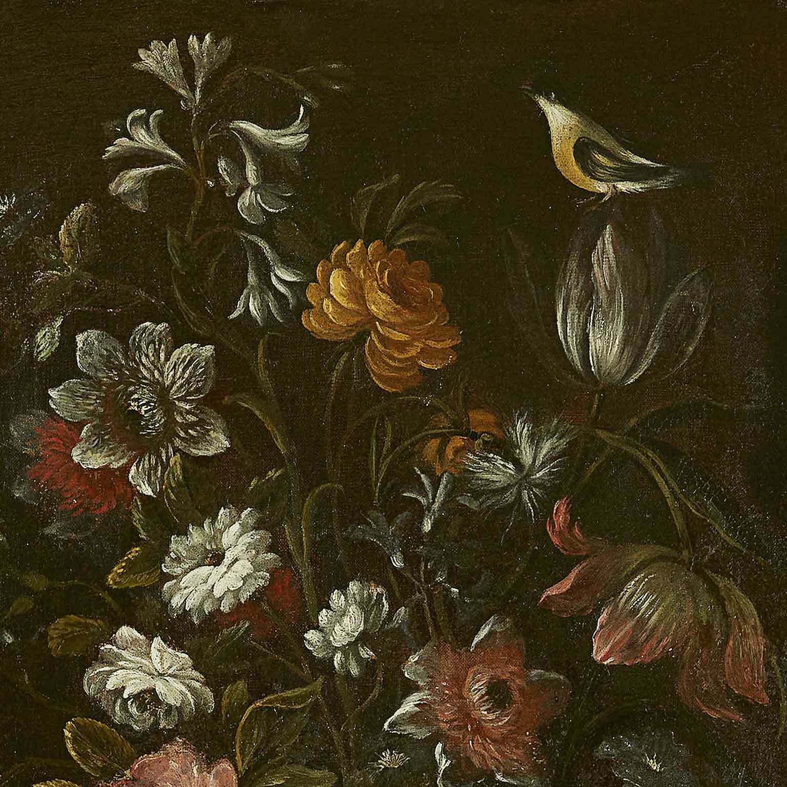 Art Pair Of Still Lifes Of Flowers From The 1600s photo