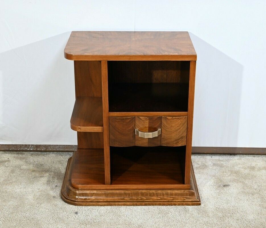 Small Walnut Bedside Table, Art Deco – 1920