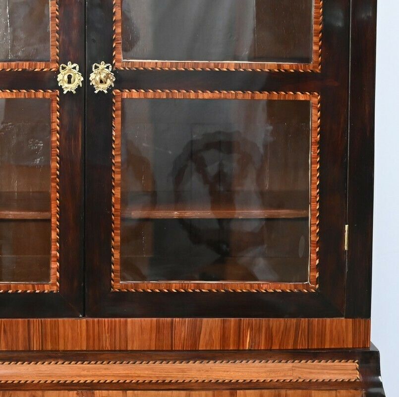 Exceptional Cylinder Desk Showcase In Precious Wood – Late 18th Century photo buy