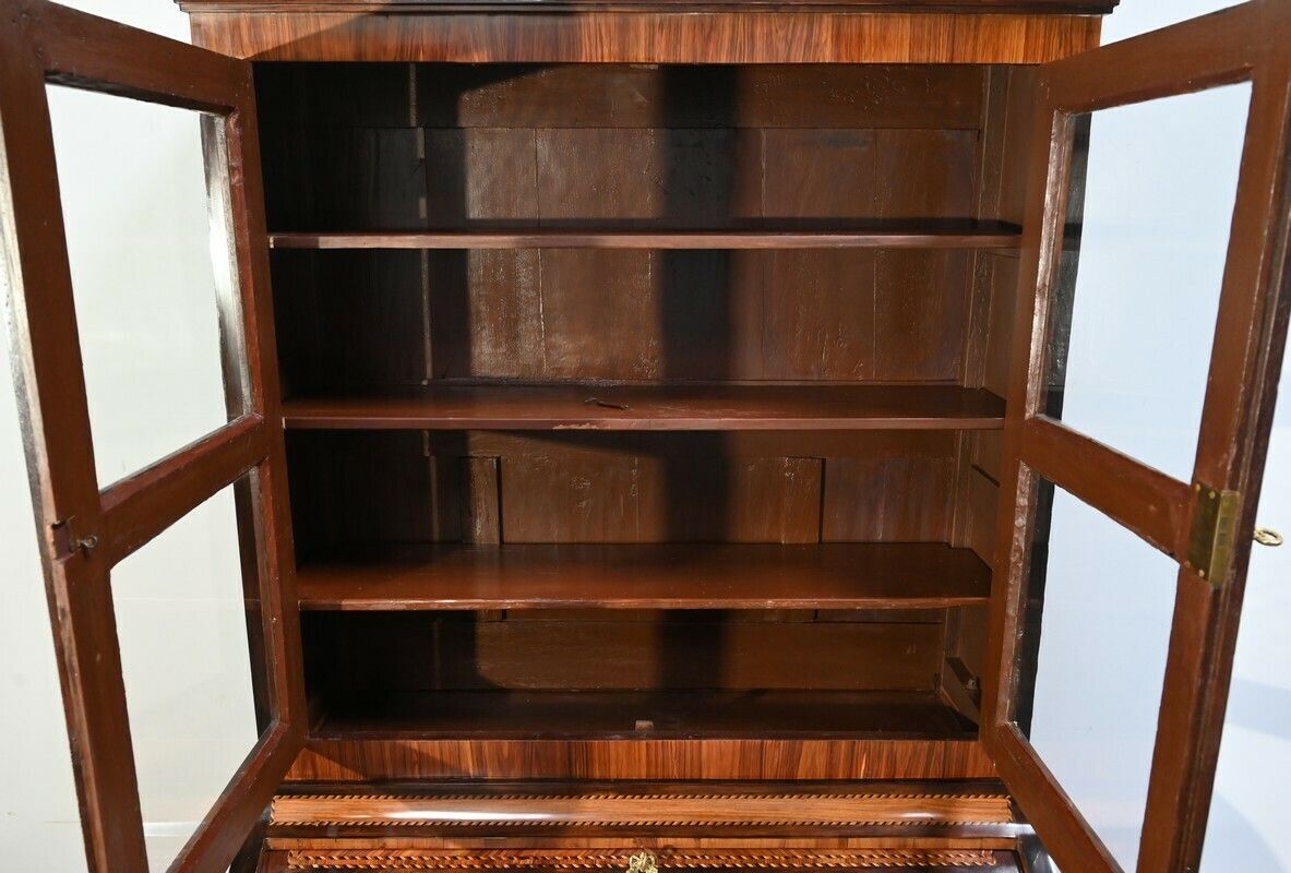 photo furniture Exceptional Cylinder Desk Showcase In Precious Wood – Late 18th Century