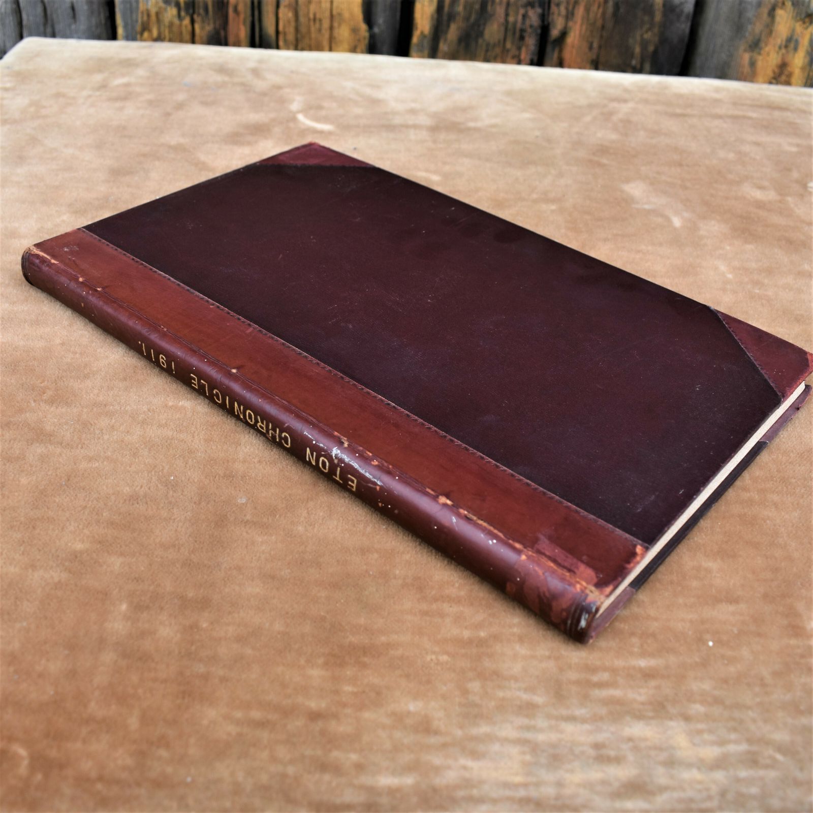 photo for sale Antique 1911 Eton College Monthly Chronicle Fine Half Leather Bound Book