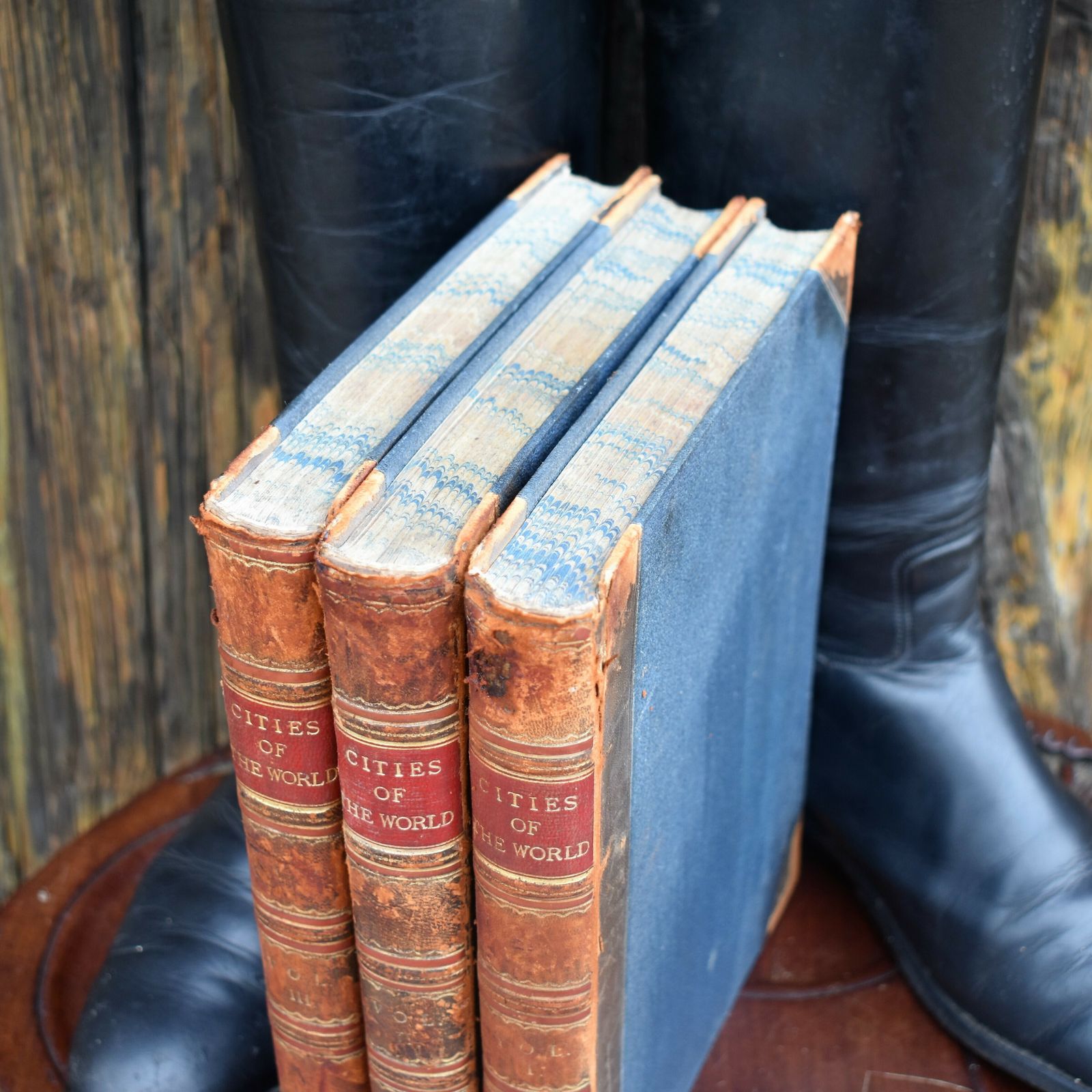 Antique Cities Of The World Half Leather Books By Edwin Hodder Illustrations photo Home Decor