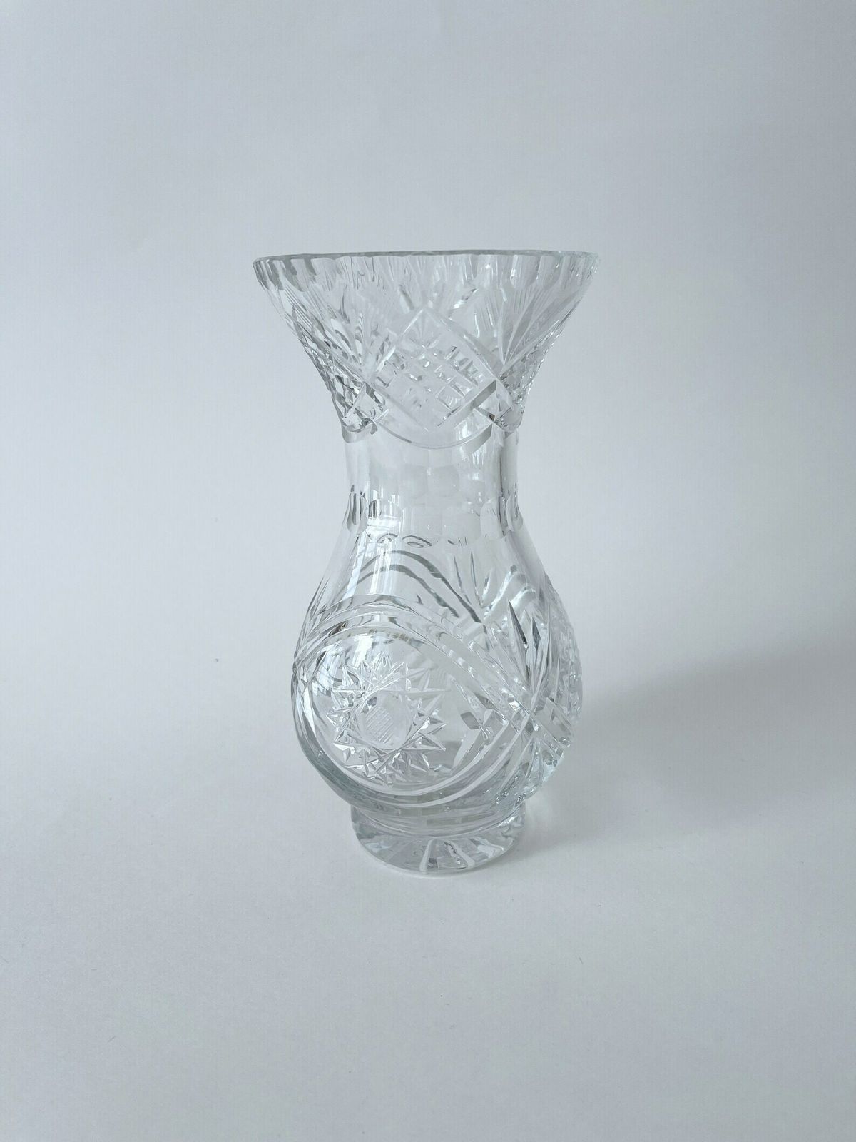 French Vintage Heavy Cut Glass Flower Vase. Mother's Day Gift @ Medowski Paris photo Home Decor