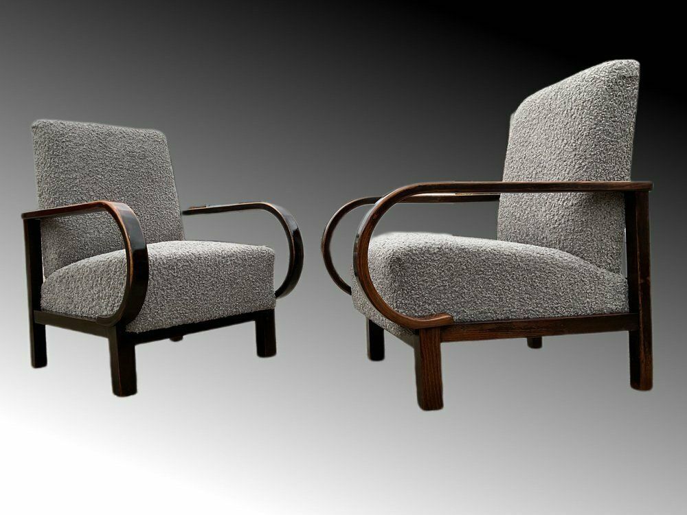 Art Deco Armchairs By Jindrich Halabala For Up Závody, 1930s, Set Of 2