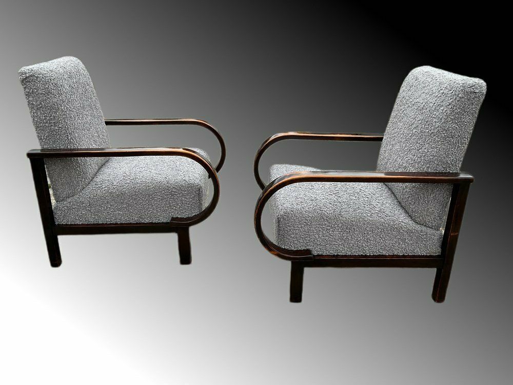 Art Deco Armchairs By Jindrich Halabala For Up Závody, 1930s, Set Of 2 photo vintage