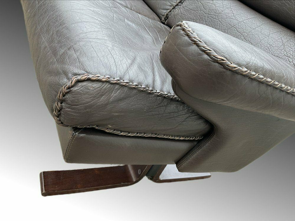 Mid Century Swedish 3 Seater Leather Sofa By Arne Norell, 1970s photo for sale
