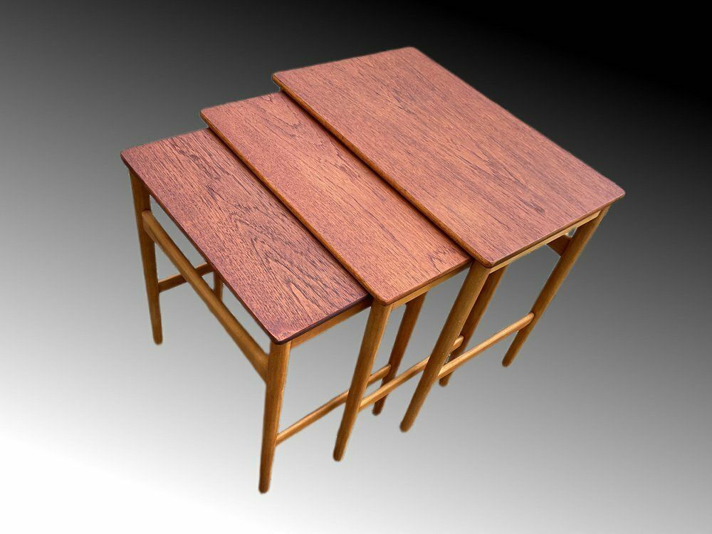 Nesting Tables By Hans J. Wegner For Andreas Tuck, Denmark, 1950s, Set Of 3 photo 1785.0