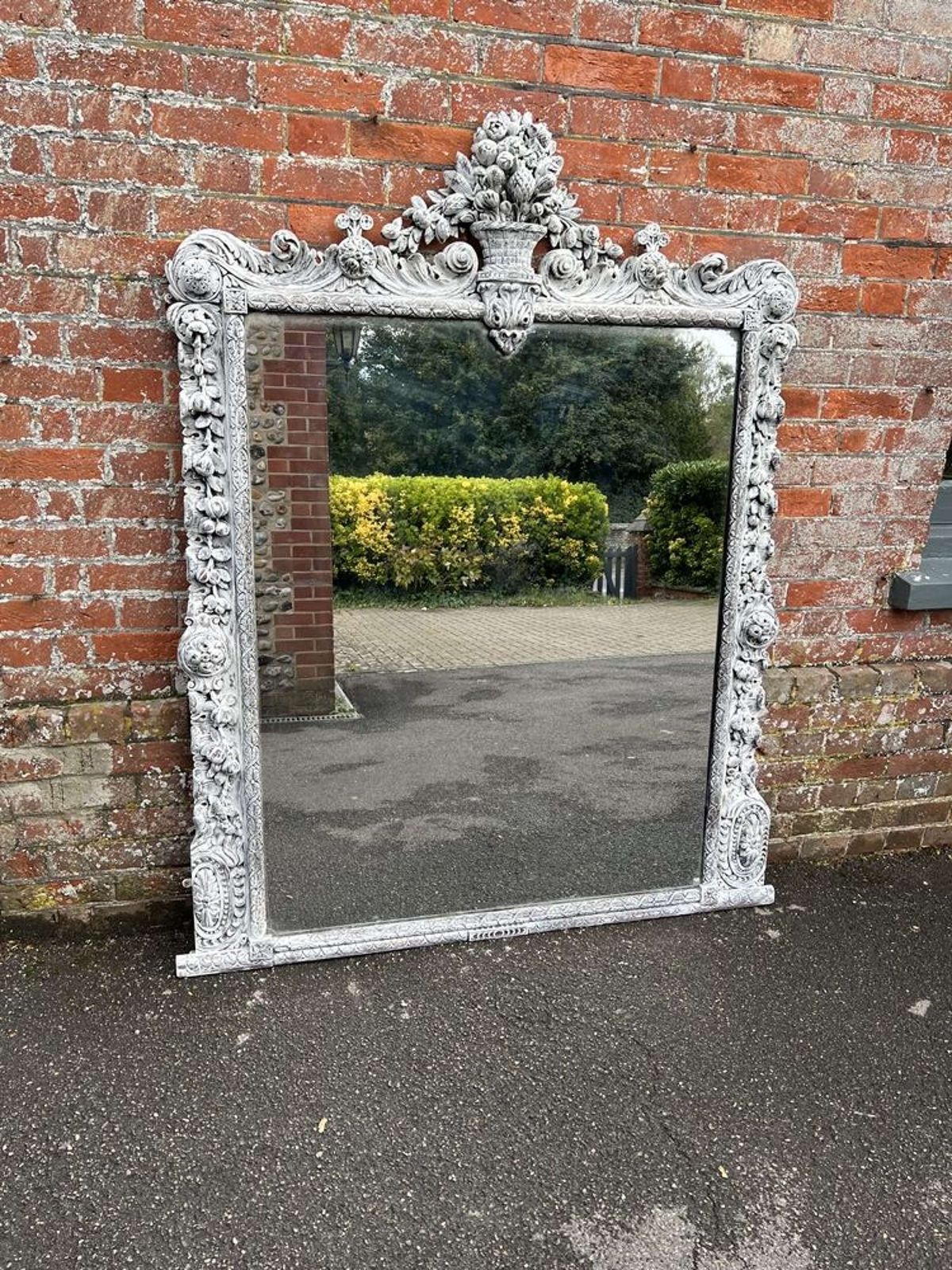 photo furniture An Exceptional Large Antique English 19th C Painted Overmantle Mirror