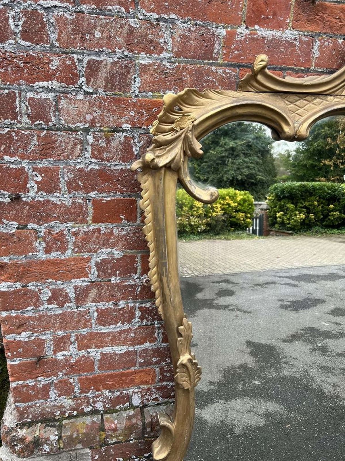 A Spectacular Large Antique English 19th C Original Gilt Shaped Mirror photo furniture
