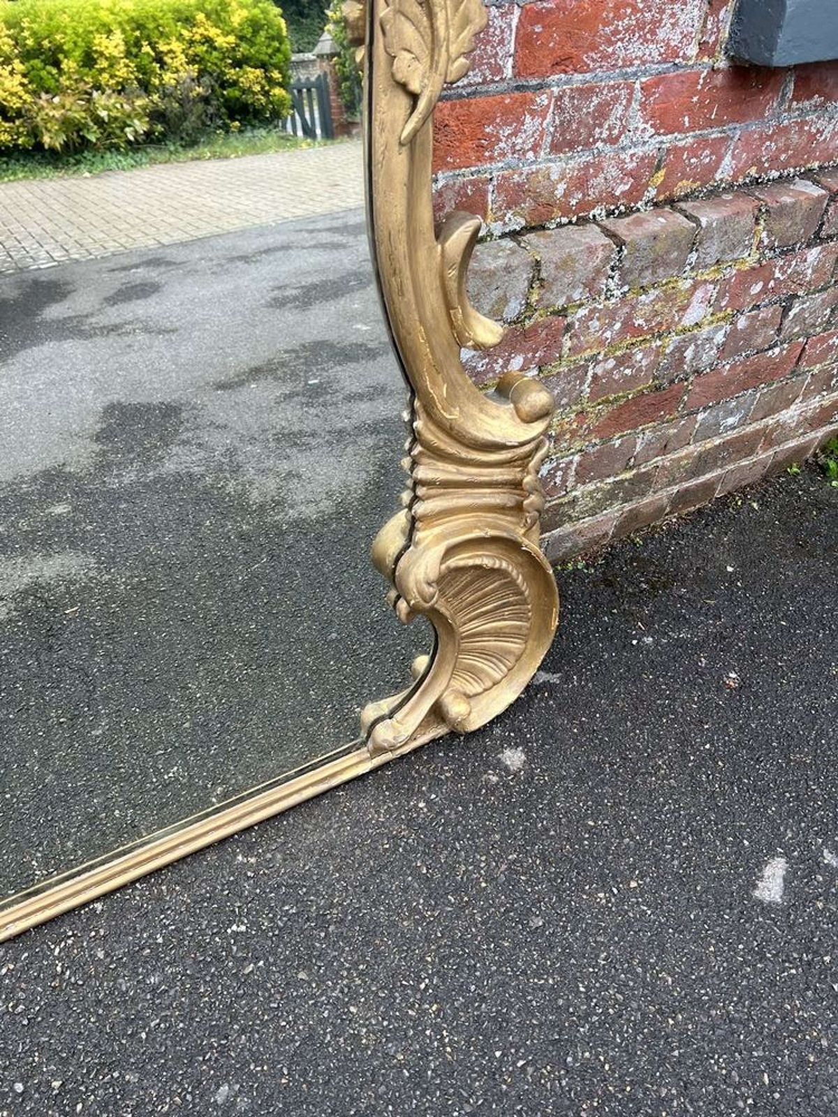 A Spectacular Large Antique English 19th C Original Gilt Shaped Mirror photo 1995.0