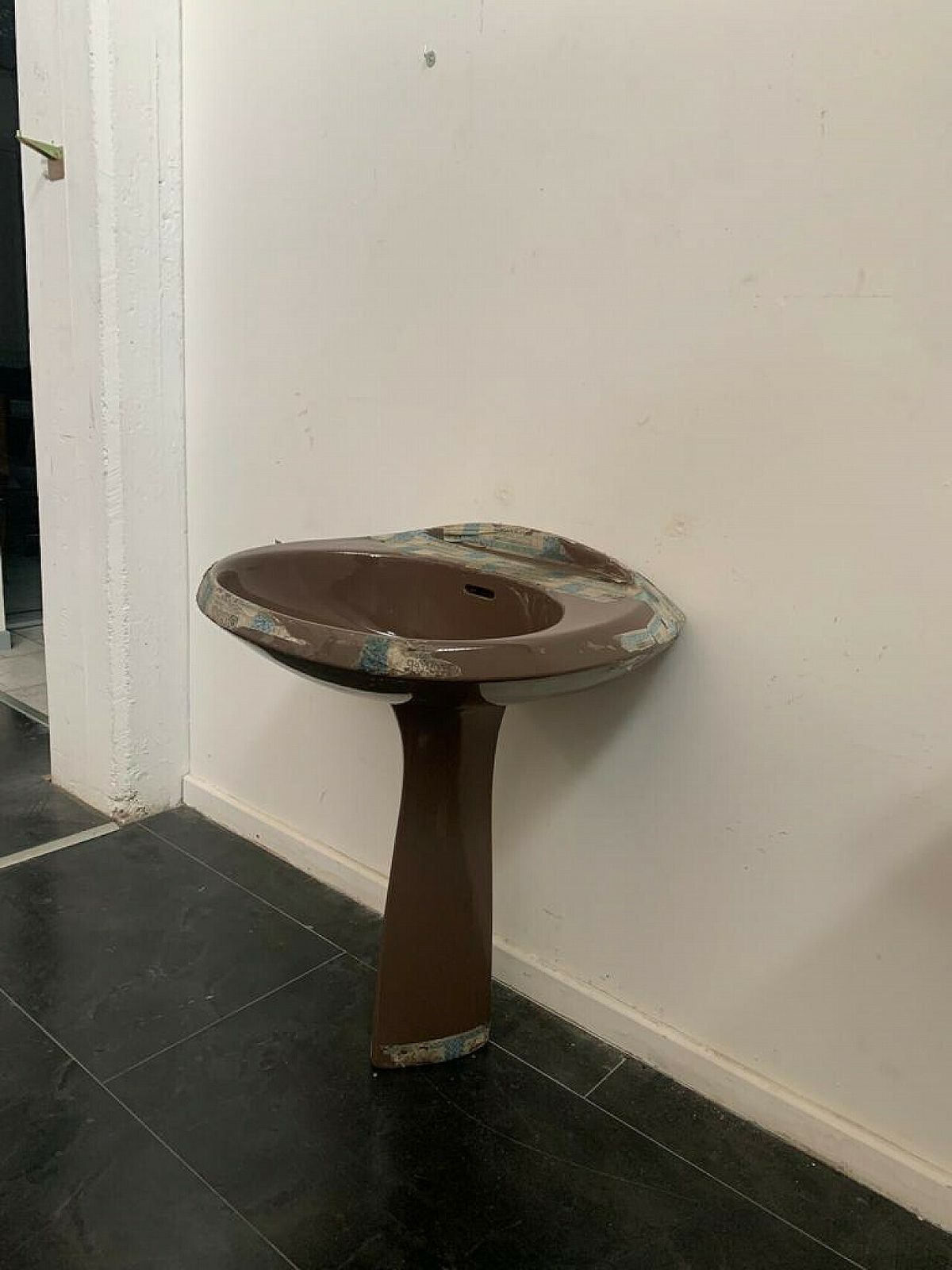 Ellisse Brown Washbasin By Ideal Standard, 1970s photo for sale