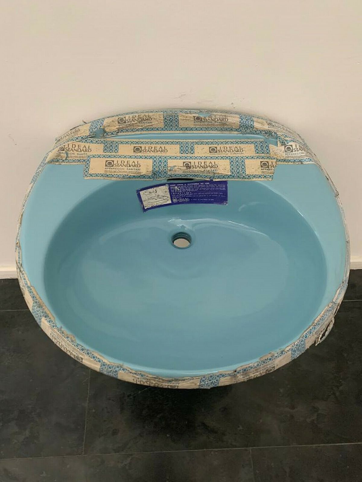 Ellisse Washbasin Light Blue By Ideal Standard, 1970s photo vinterior