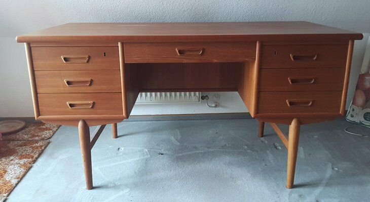 Mid Century Danish Teak Desk With Drawers, 1960s